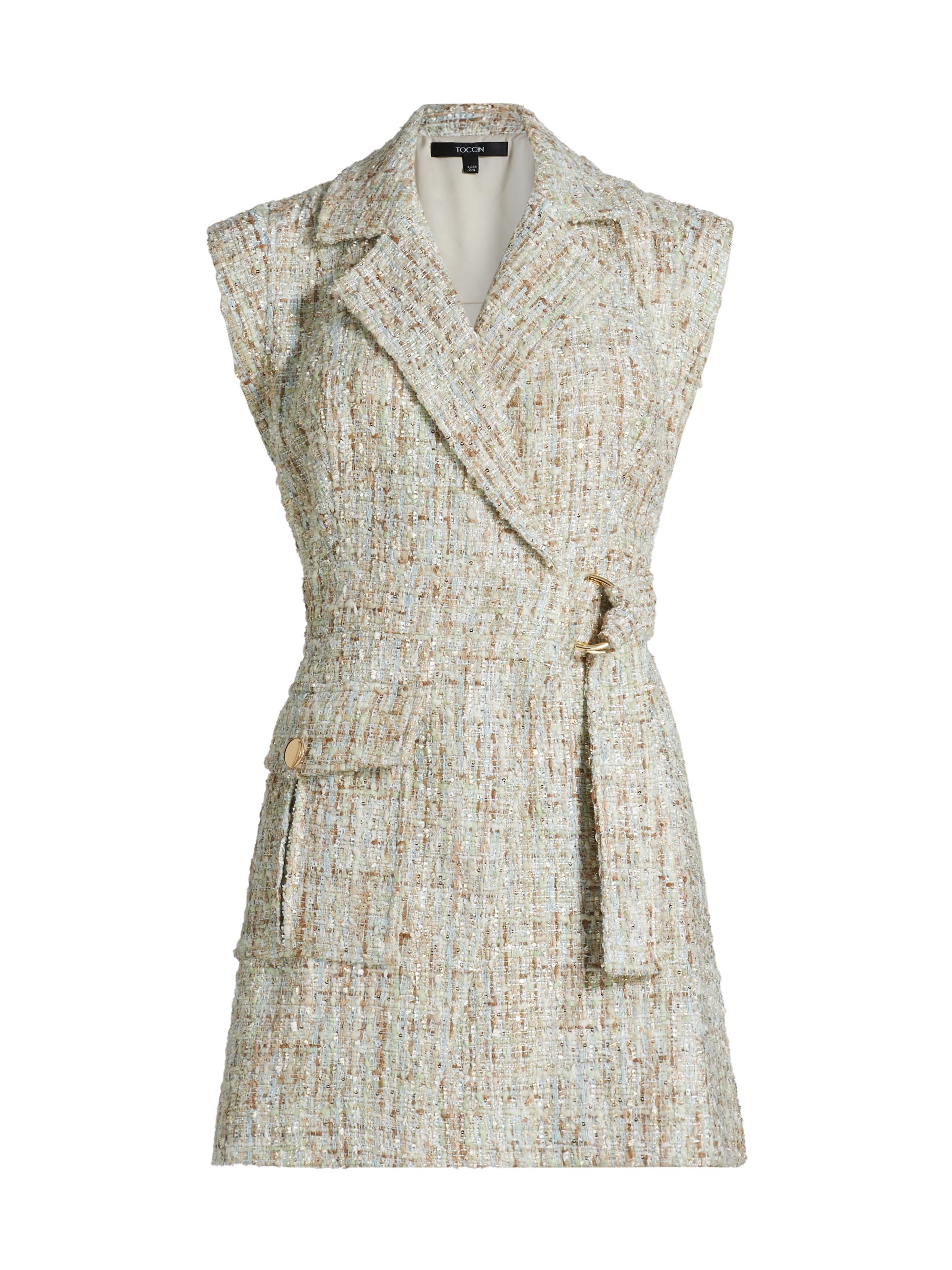 Toccin Women's Everly Safari Wrap Minidress - Ice Blue Multi