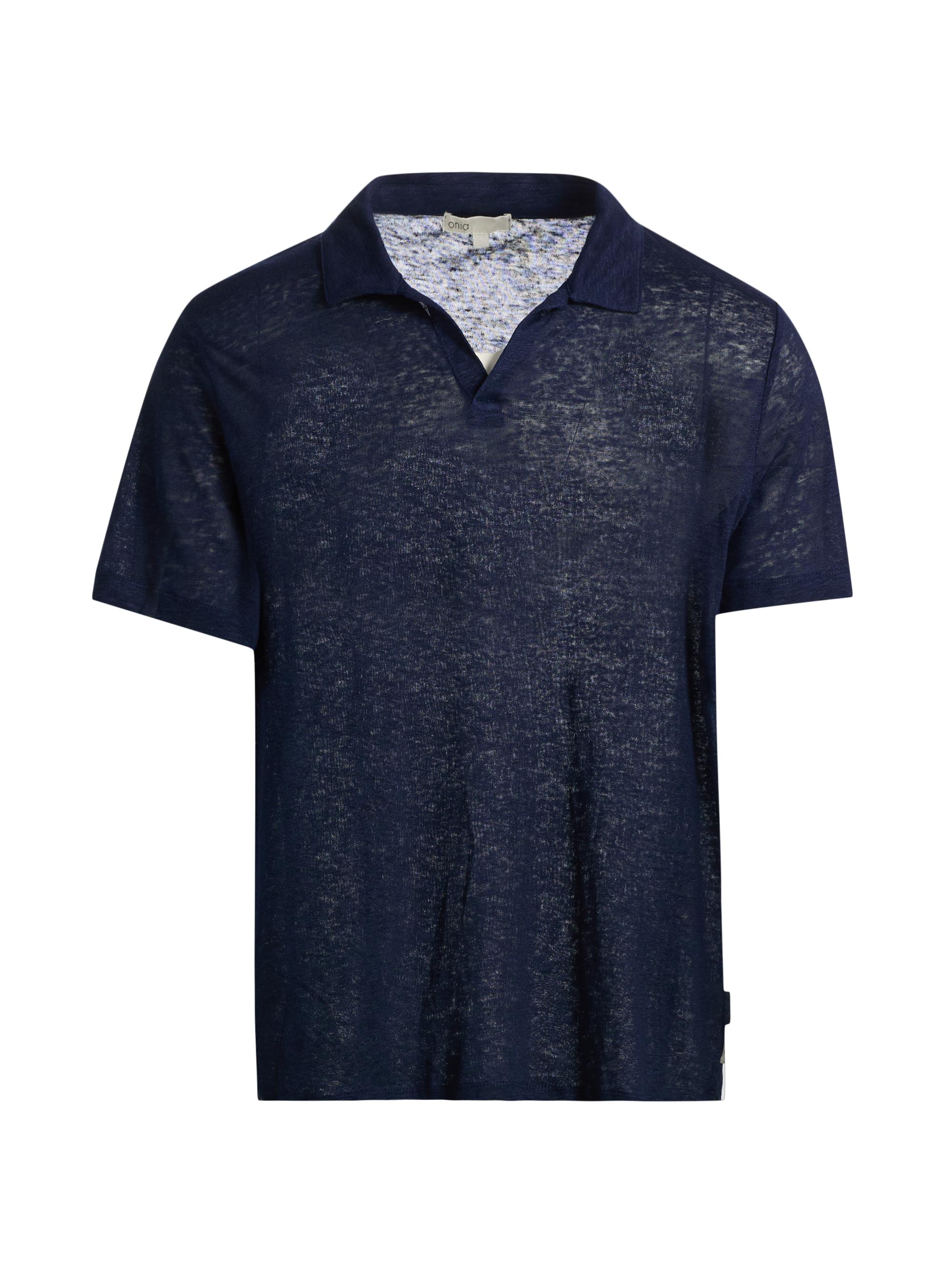Onia Men's Shaun Linen Polo Shirt - Gunmetal