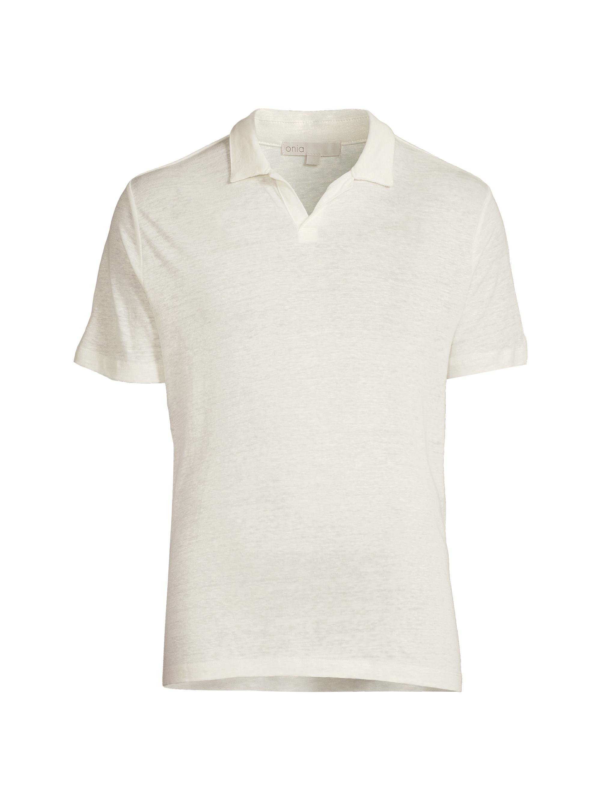 Onia Men's Shaun Linen Polo Shirt - White
