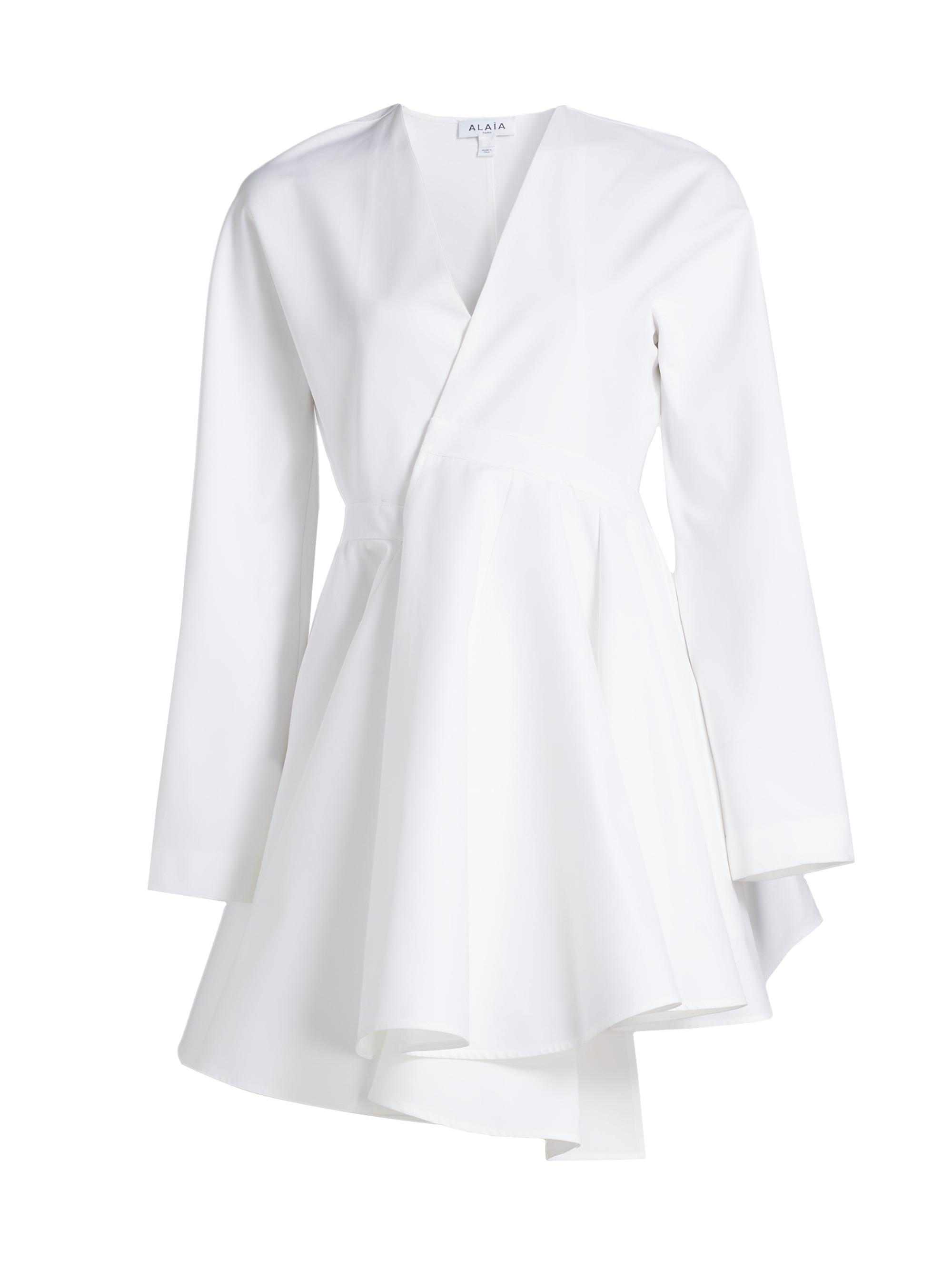 Alaïa Women's Asymmetrical Cotton Minidress - Blanc