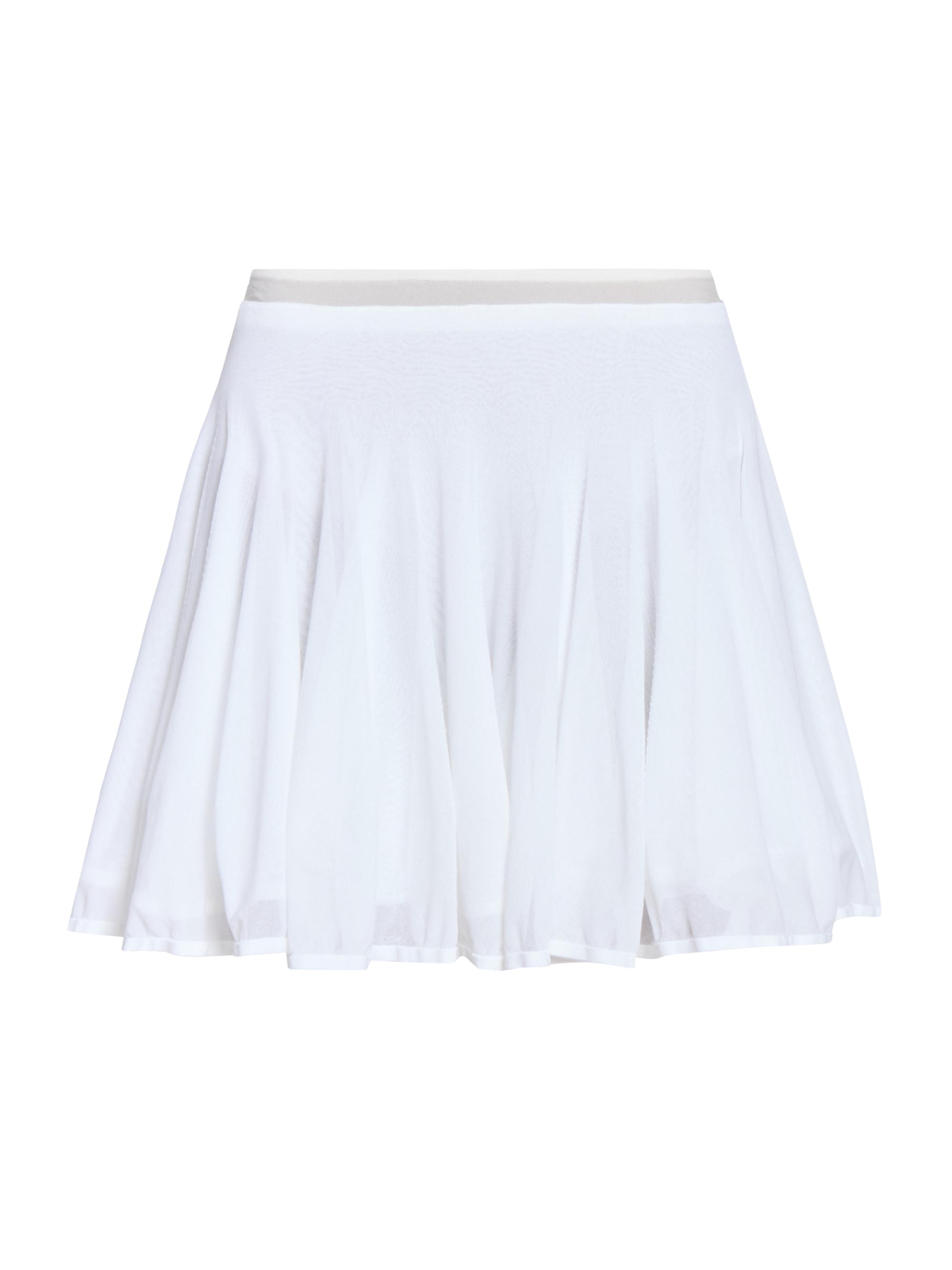 Alaïa Women's Sheer-Trim Pleated Fit & Flare Skater Miniskirt - Blanc