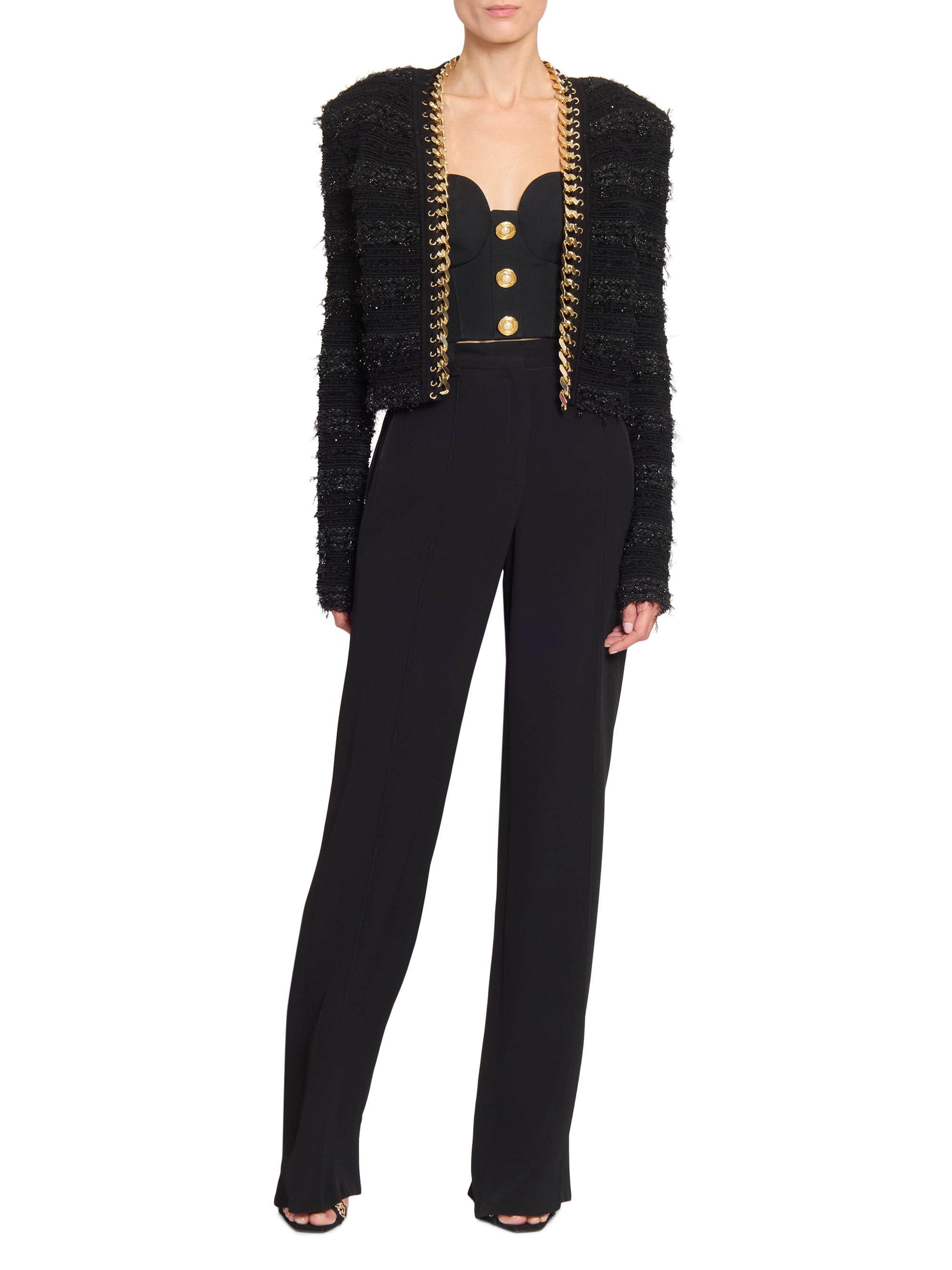 Tweed Wool-Blend Chain-Trimmed Jacket