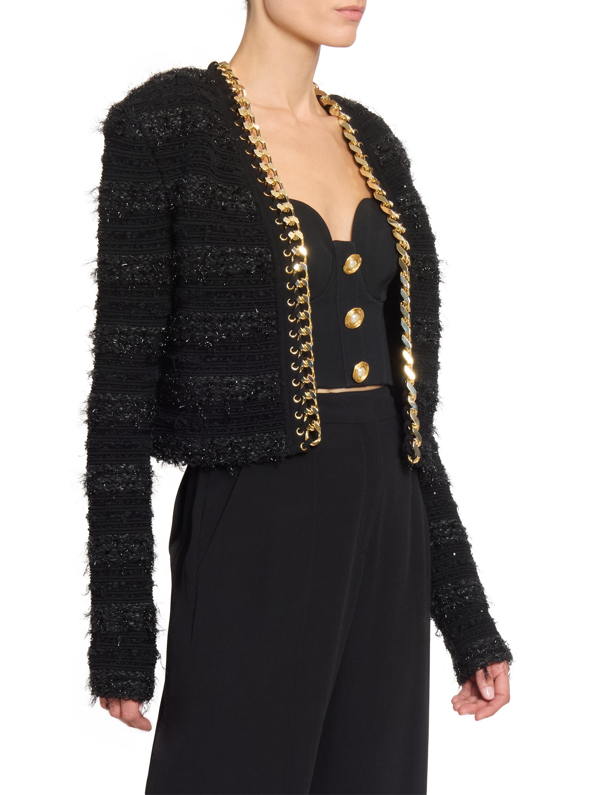 Tweed Wool-Blend Chain-Trimmed Jacket