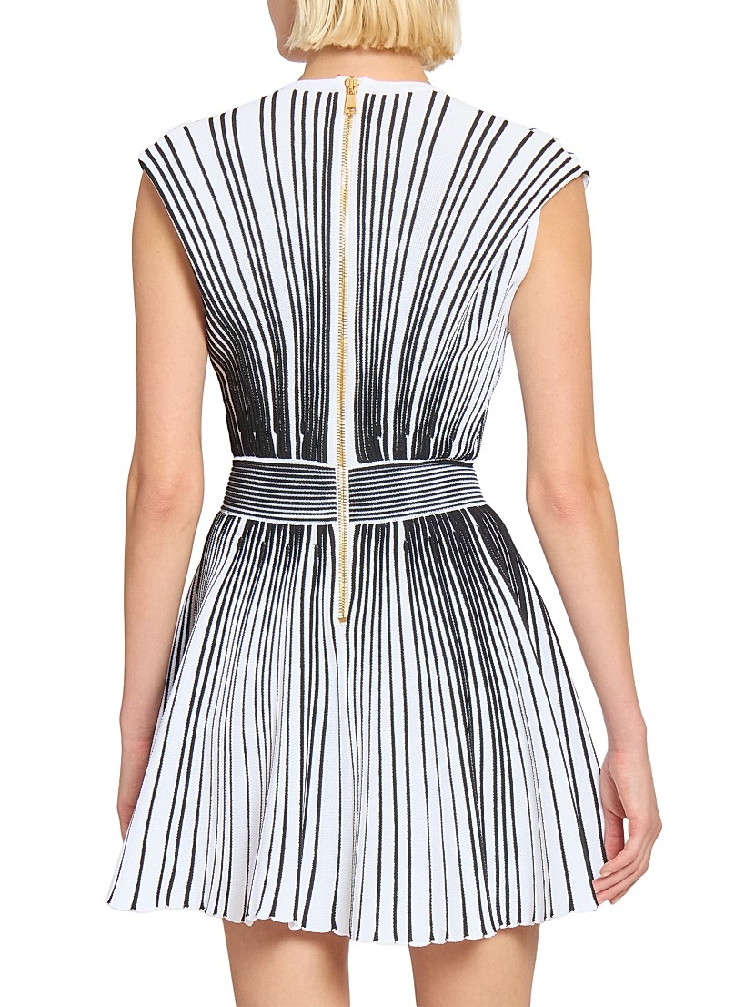 Shop Balmain Rib-Knit Striped A-Line Minidress | Saks Fifth Shop Balmain Rib-Knit Striped A-Line Minidress | Saks Fifth