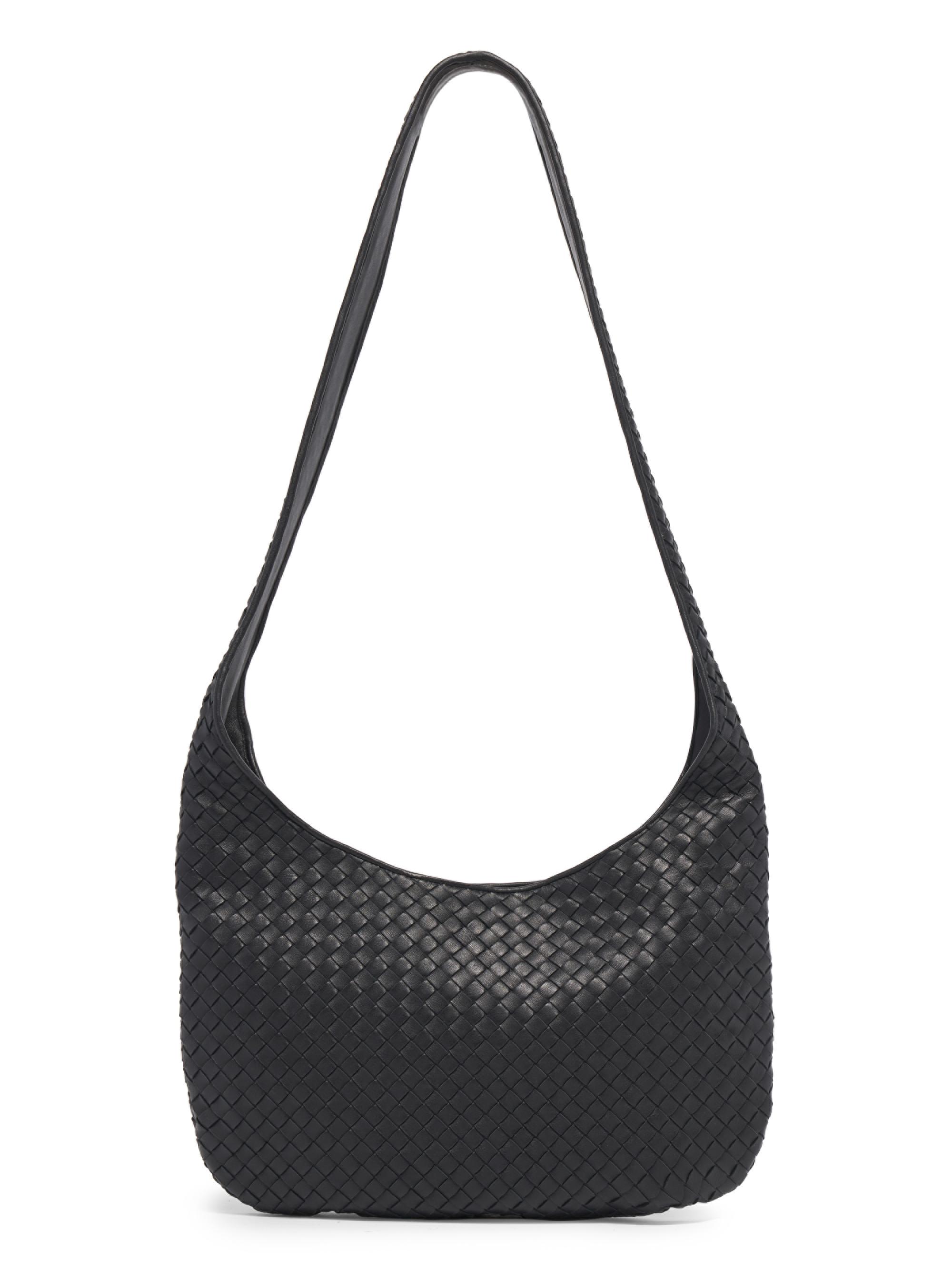 Bottega Veneta Men's Intrecciato Crossbody Bag - Black Silver