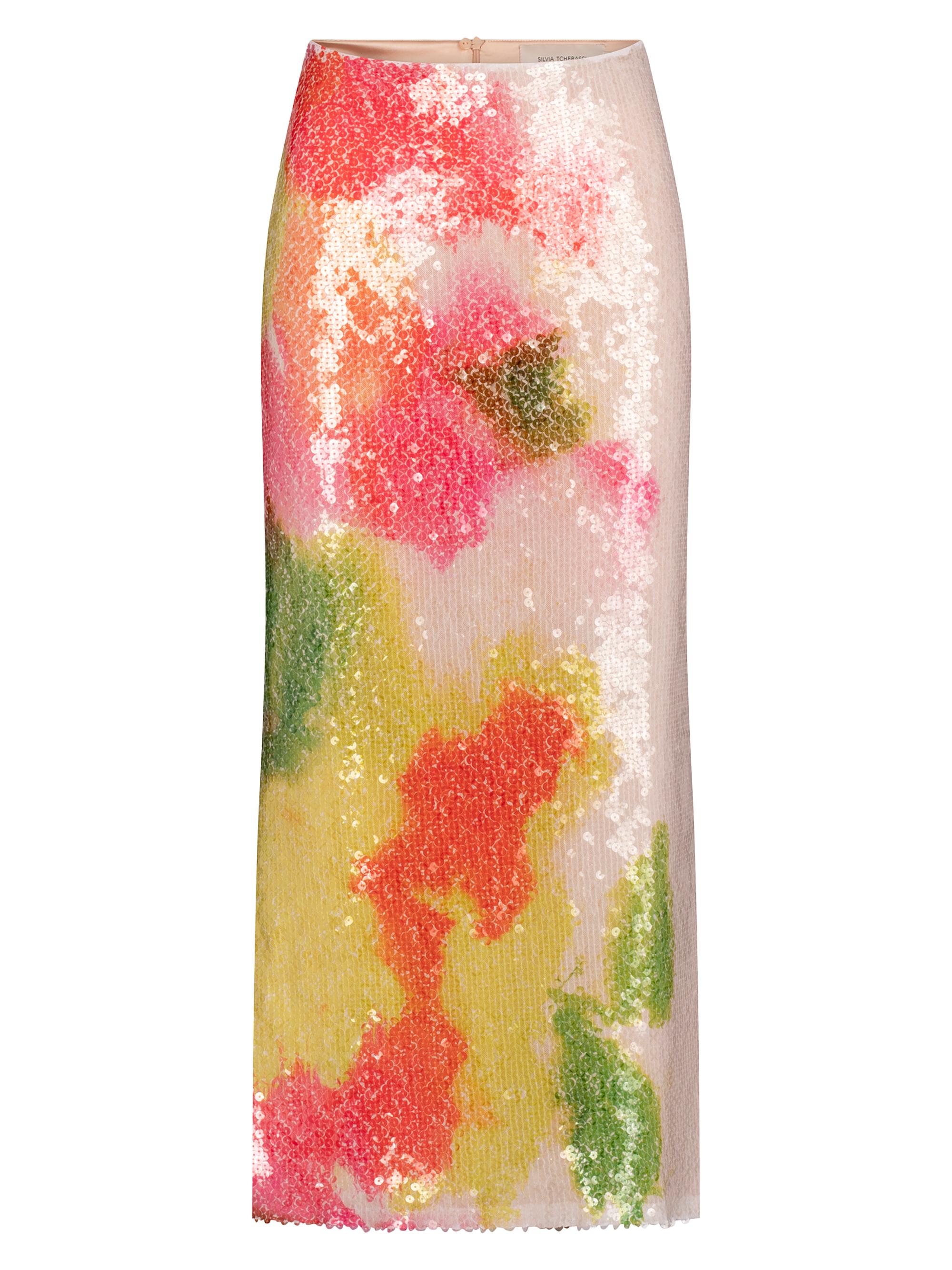 Silvia Tcherassi Women's Sarla Sequined Midi-Skirt - Spring Bloom