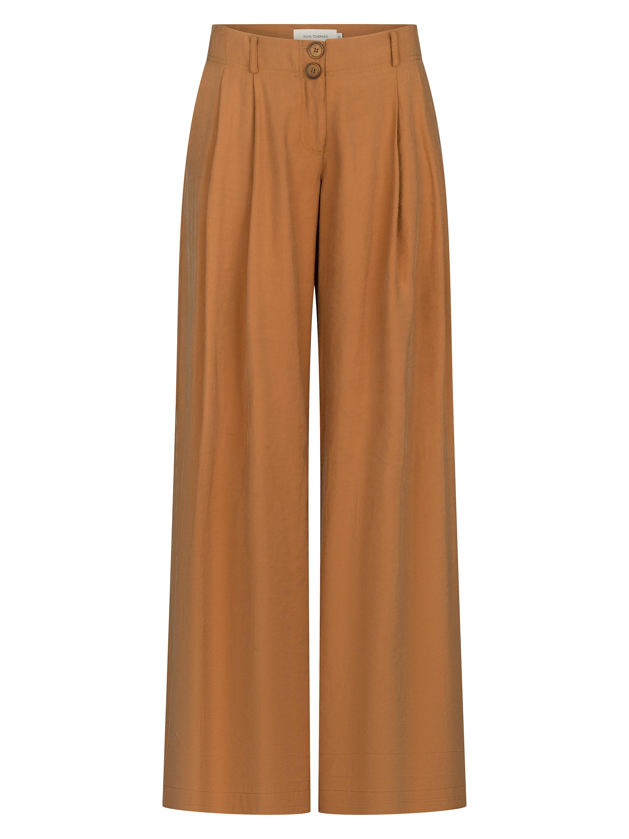 Silvia Tcherassi Women's Opal Pleated Straight Pants - Camel