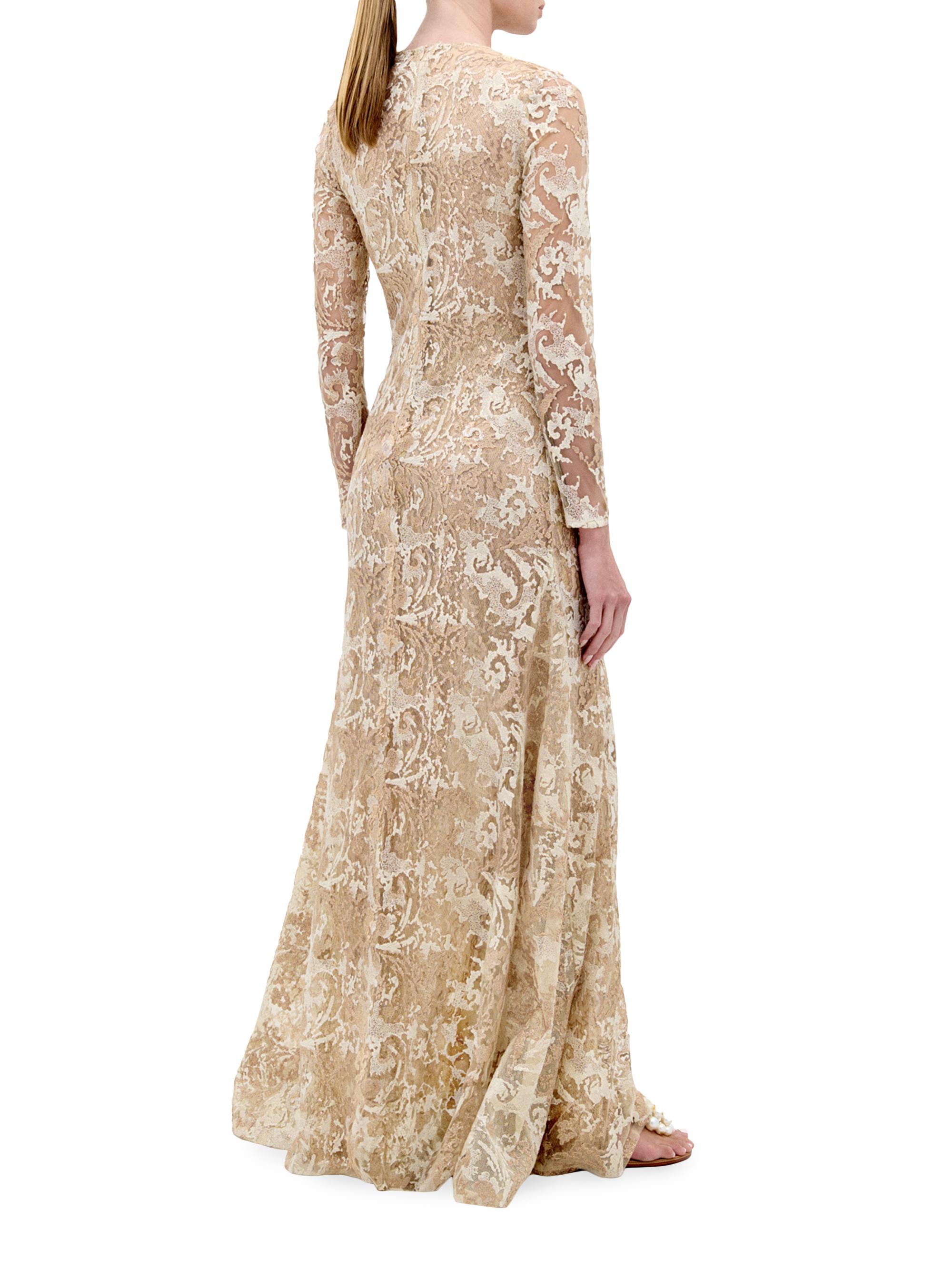 Silvia Tcherassi Nila Metallic Lace A-Line Gown | Saks Fifth Avenue