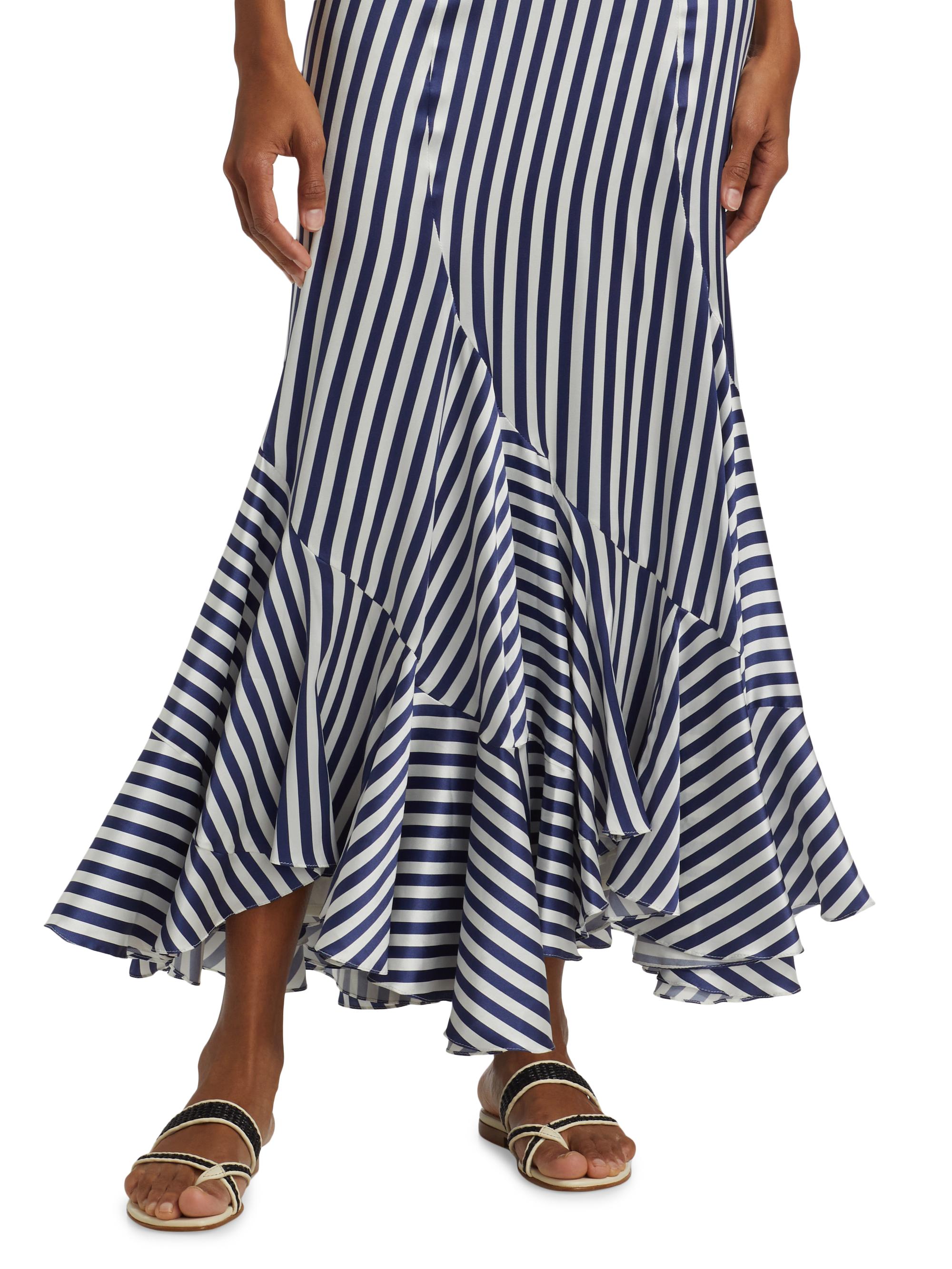 Silvia Tcherassi Florina Stripe Flounce Skirt | Saks Fifth Avenue