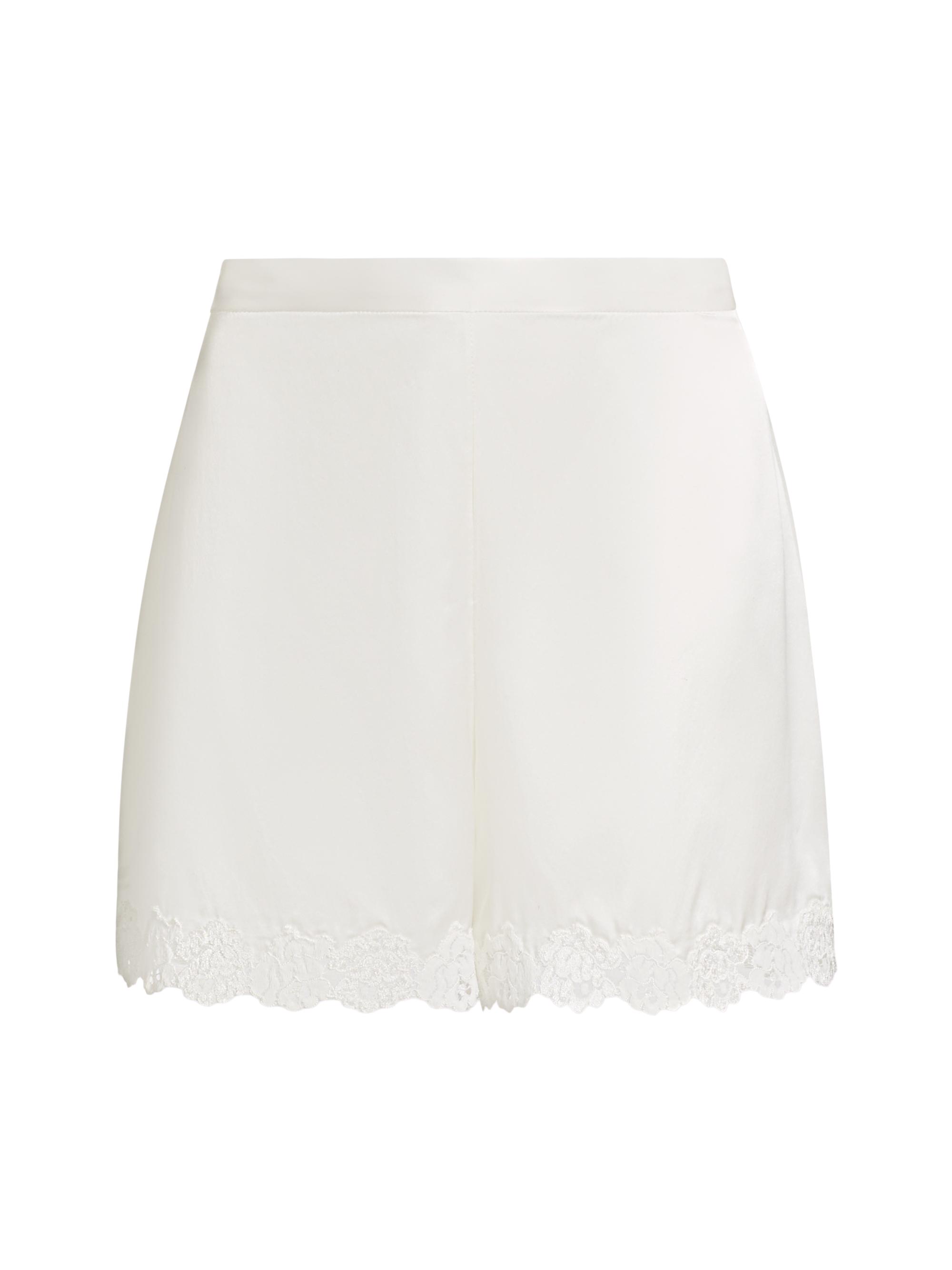 Josie Natori Women's Rose Parfait Silk-Lace Shorts - Warm White