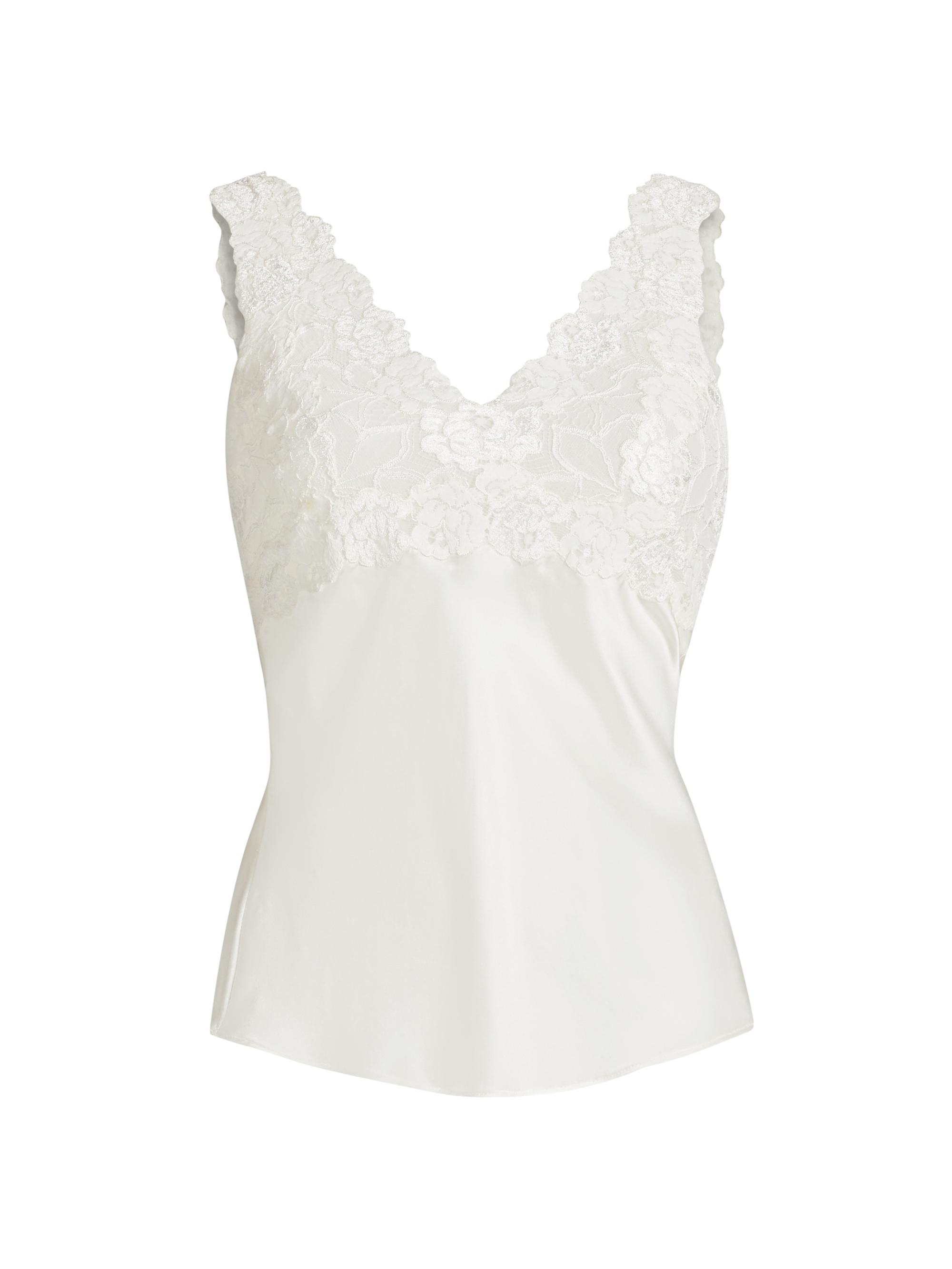 Josie Natori Lolita Lace-Trim Silk Slip Minidress | Saks