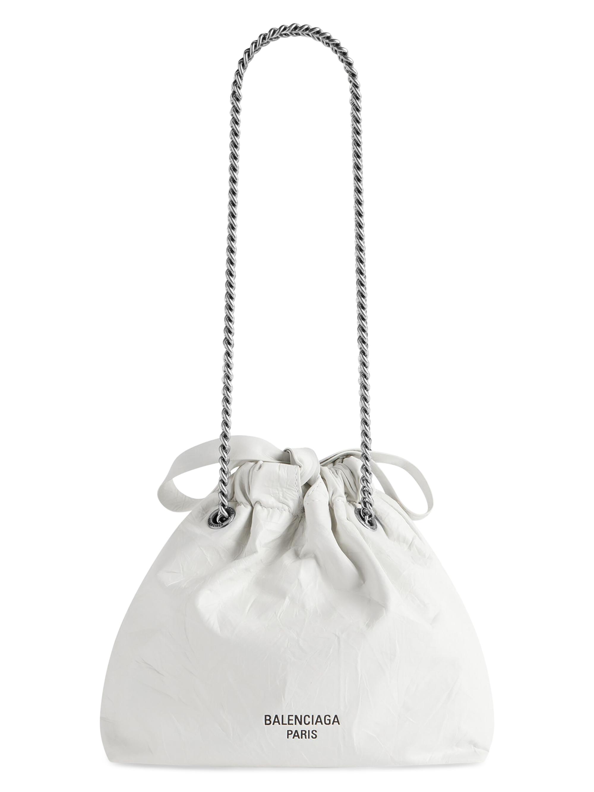 Balenciaga Women's Crush  Bucket Bag - White