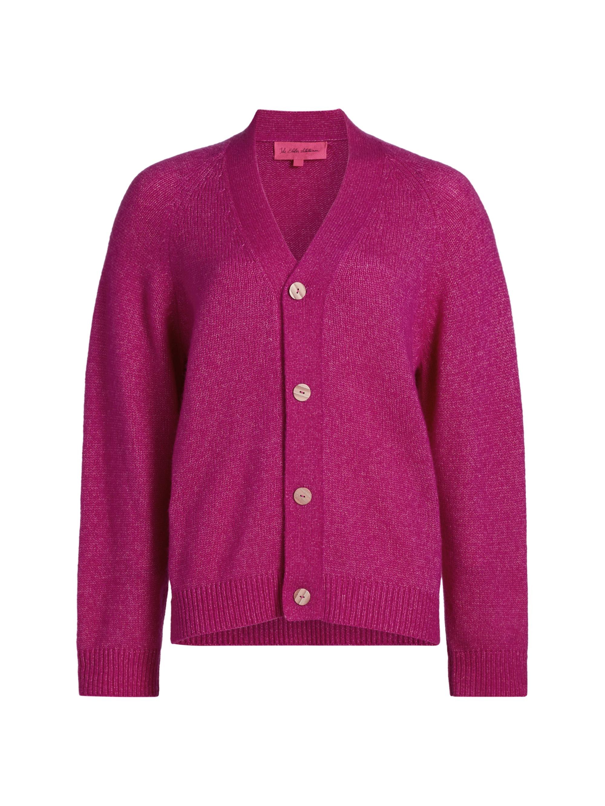 The Elder Statesman Women's Nimbus Raglan Cardigan - Hot Pink