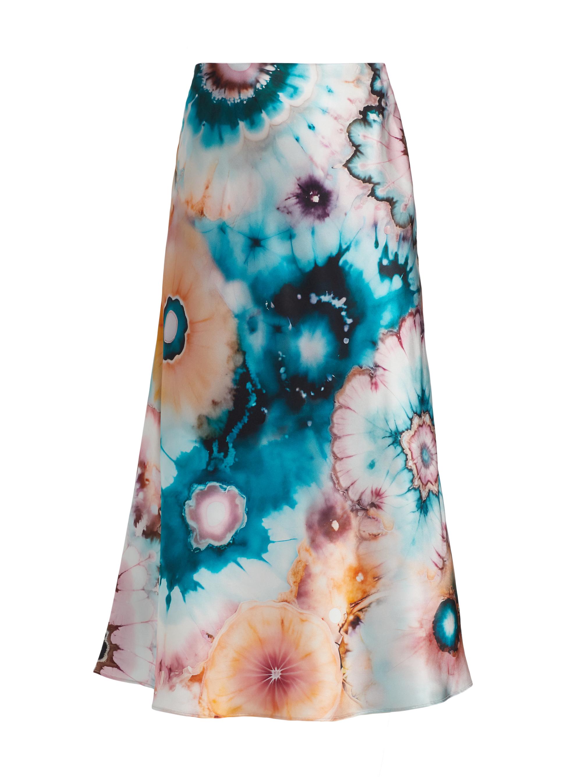 The Elder Statesman Women's Silk Tie-Dye Midi-Skirt - Tie Dye