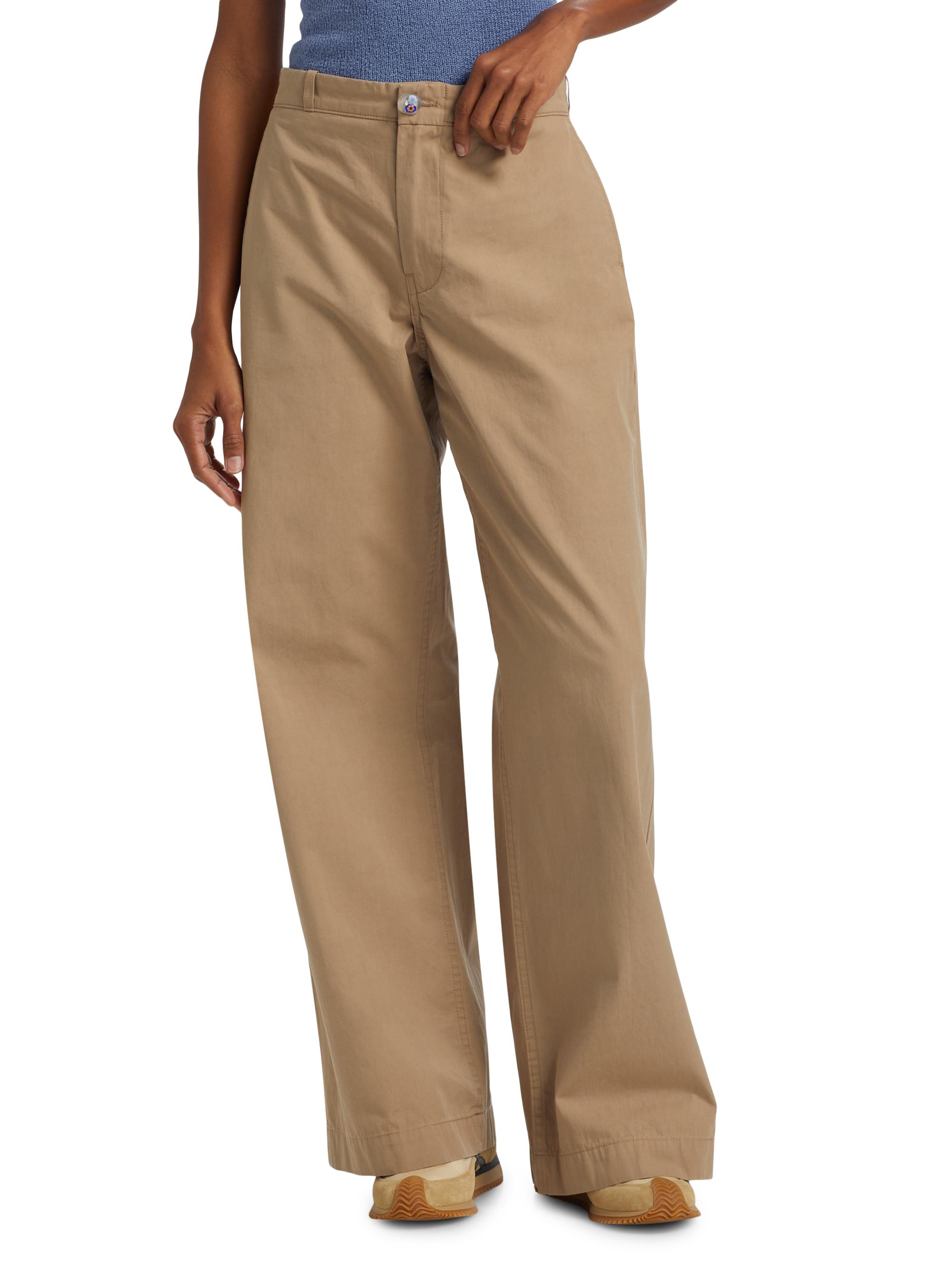 【最高峰】 The Elder Statesman ワークパンツ S The Elder Statesman Silvano Cotton Mid-Rise Wide Leg Pants | Saks