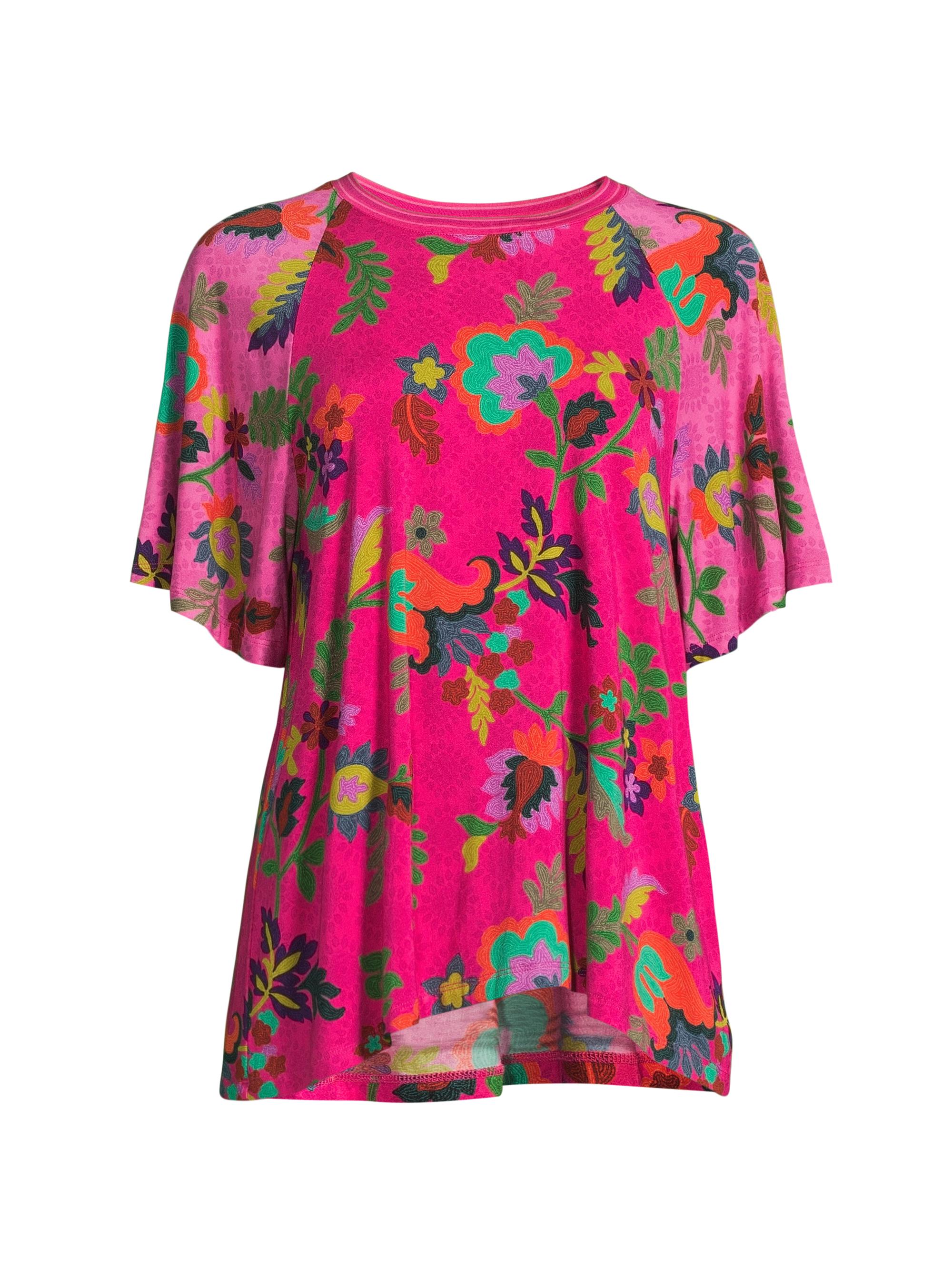 Johnny Was Women's The Janie Favorite Floral Flutter-Sleeve T-Shirt - Verney Print Hot