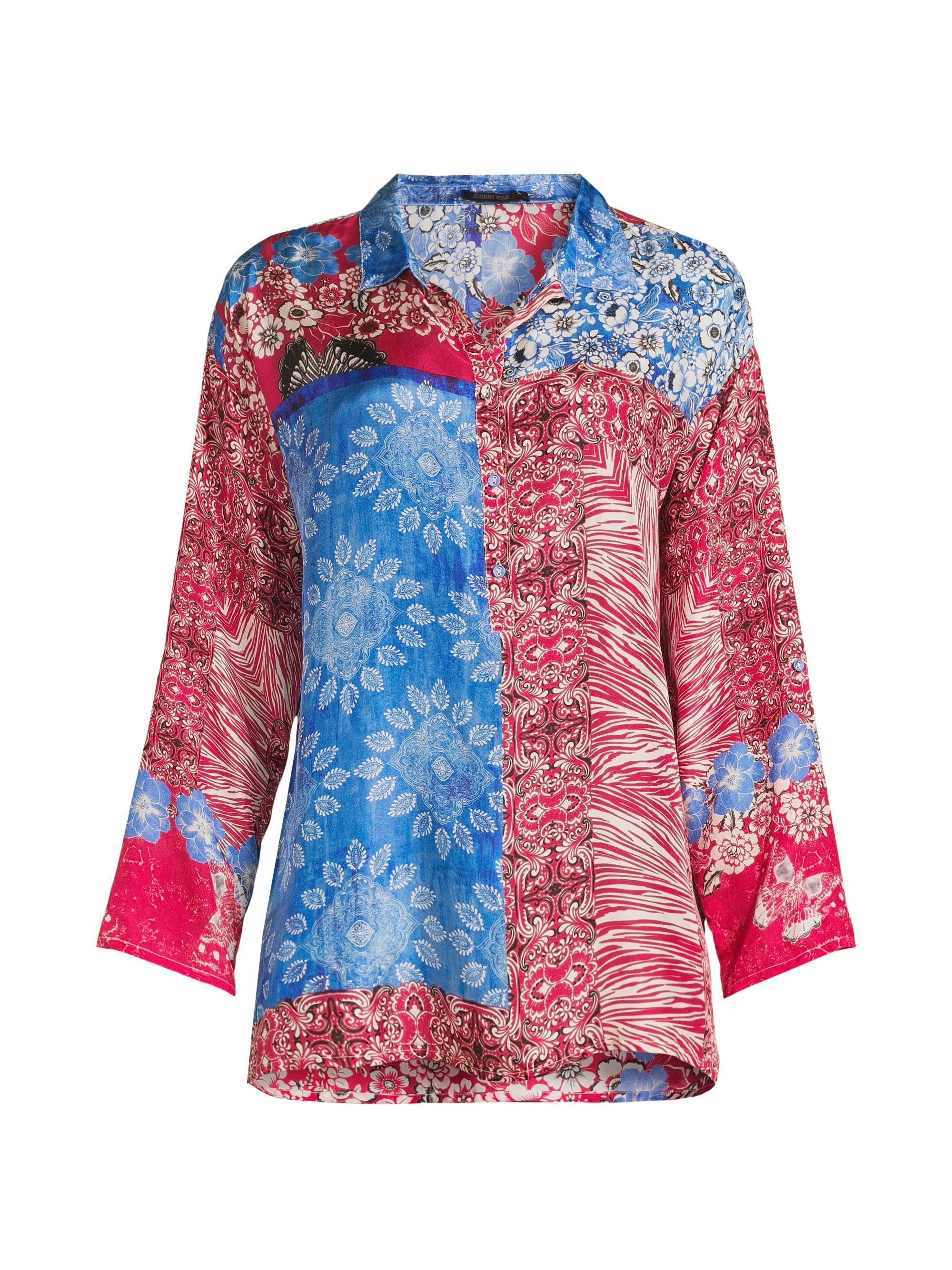 Johnny Was Women's Audrey Floral Silk Shirt - Maybourn Scarf
