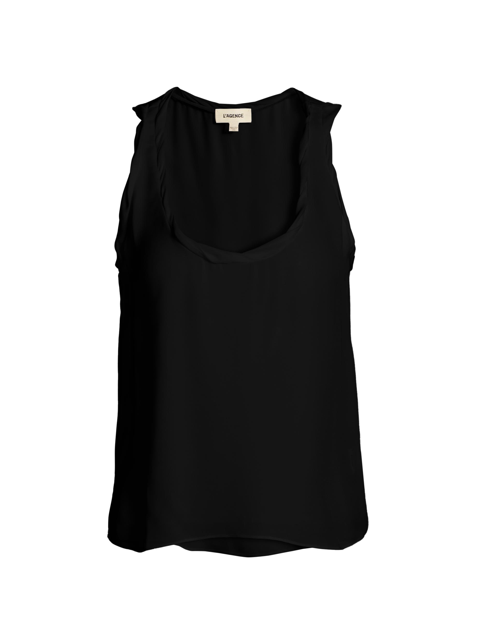 L'AGENCE Women's Trixi Silk Twisted Band Tank - Black