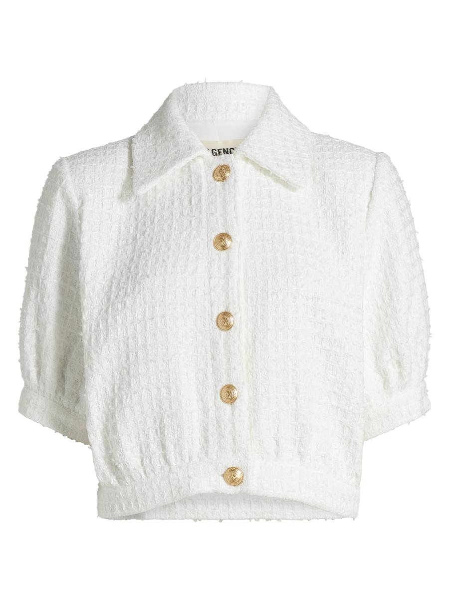 L'AGENCE Cove Crop Short-Sleeve Jacket | Saks Fifth Avenue