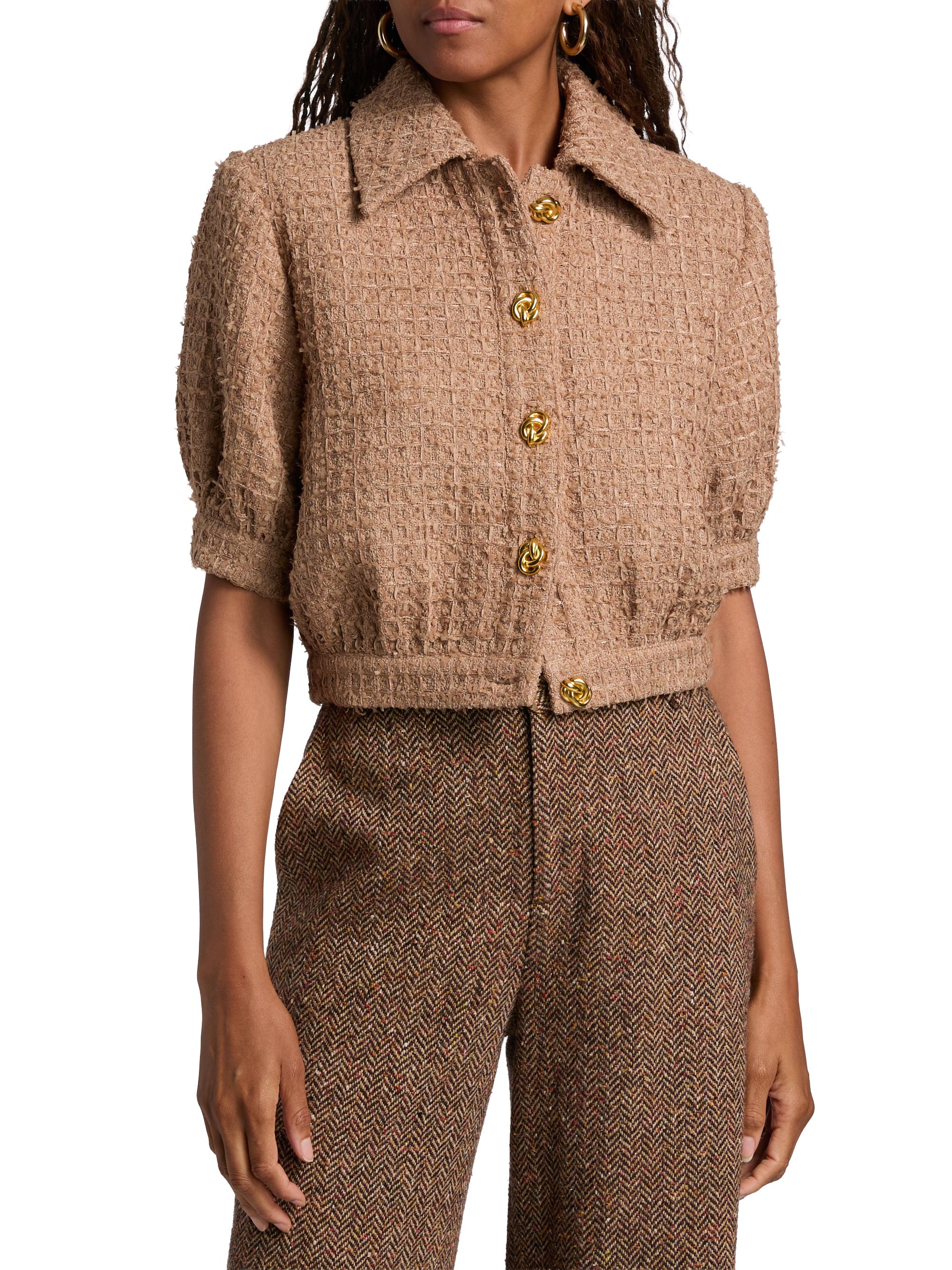 L'AGENCE Cove Crop Short-Sleeve Jacket | Saks Fifth Avenue