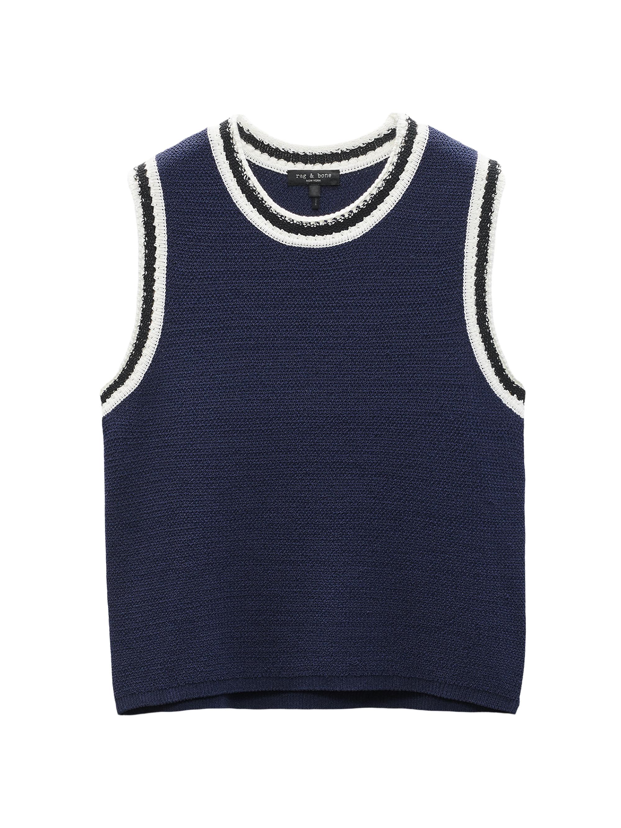 rag & bone Women's Meghan Compact-Knit Vest - Navy