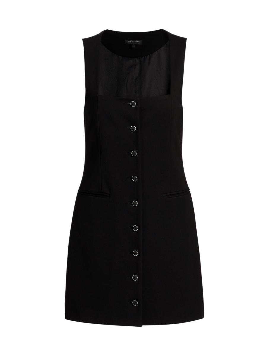 Rag & Bone Women's Marianne Button-front Minidress In Black