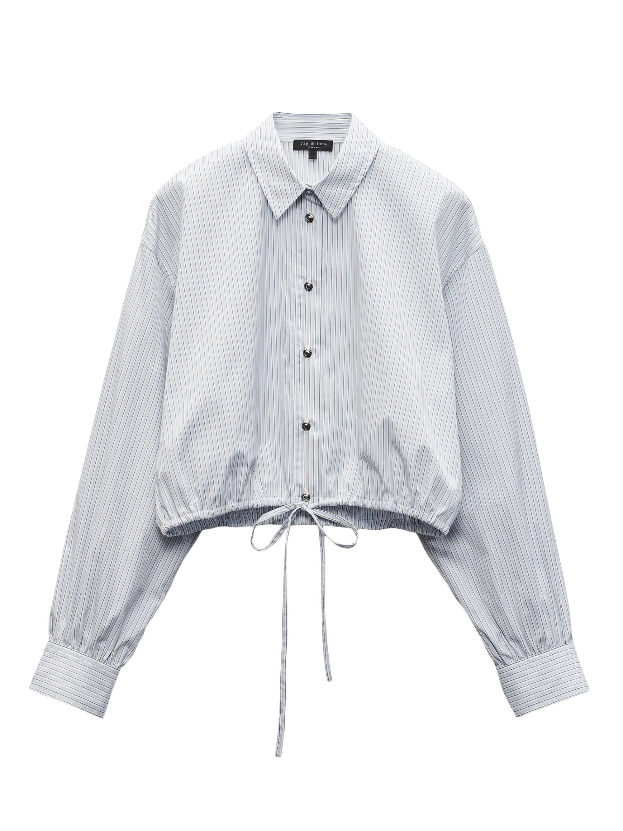 rag & bone Women's Georgie Striped Poplin Shirt - Fogstripe