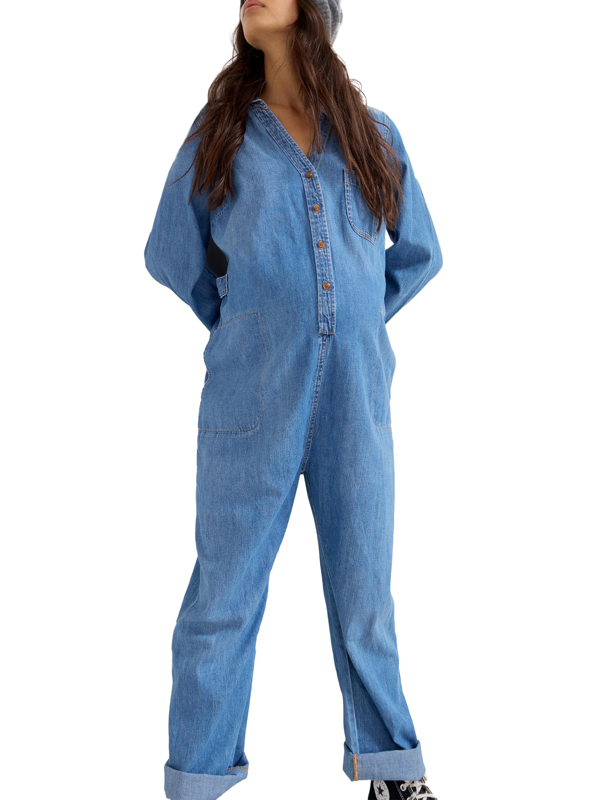 Hatch Women's The Everyday Nursing Denim Jumpsuit - Indigo