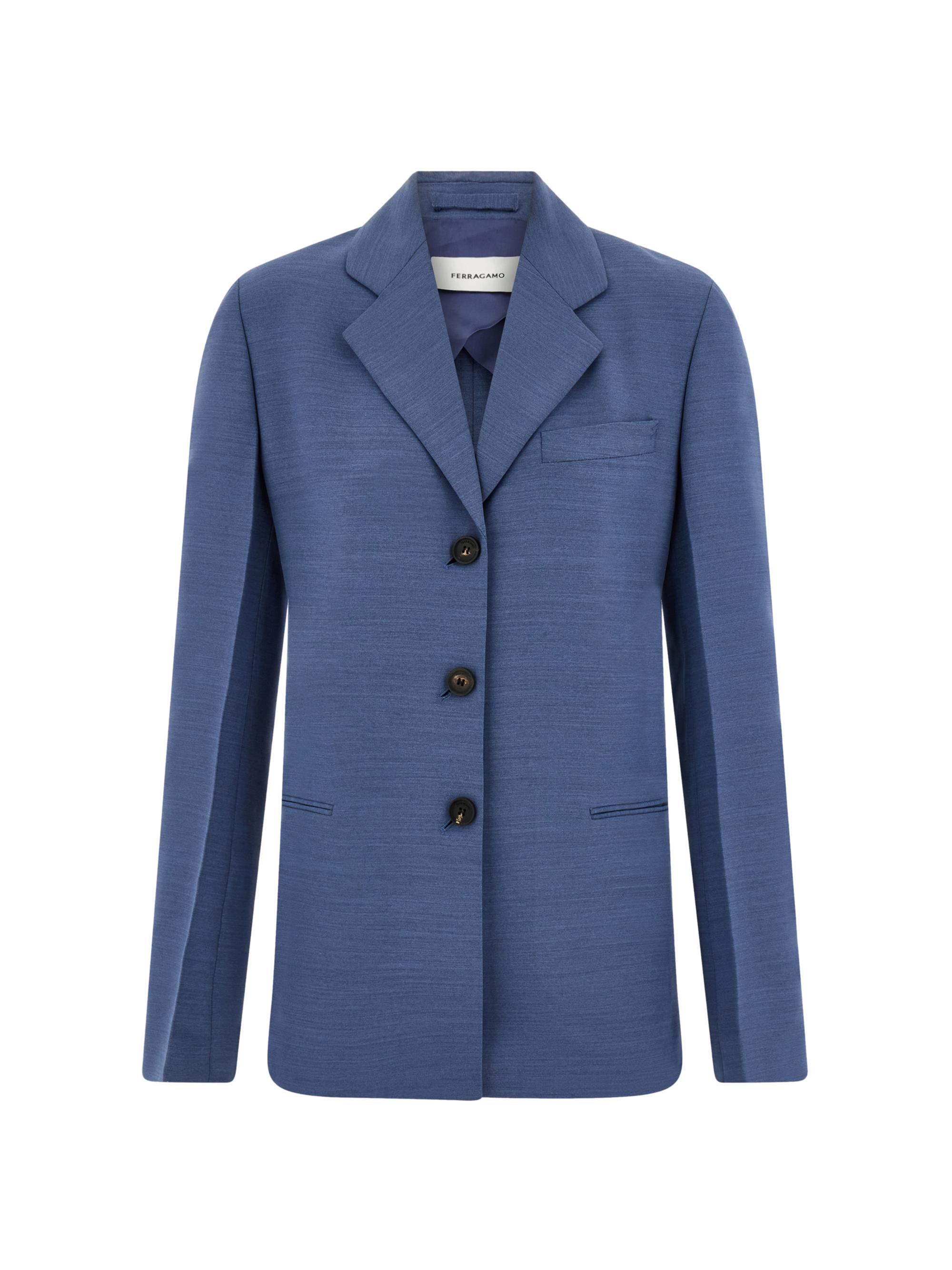 FERRAGAMO Women's Faille Single-Breasted Blazer - Graphite