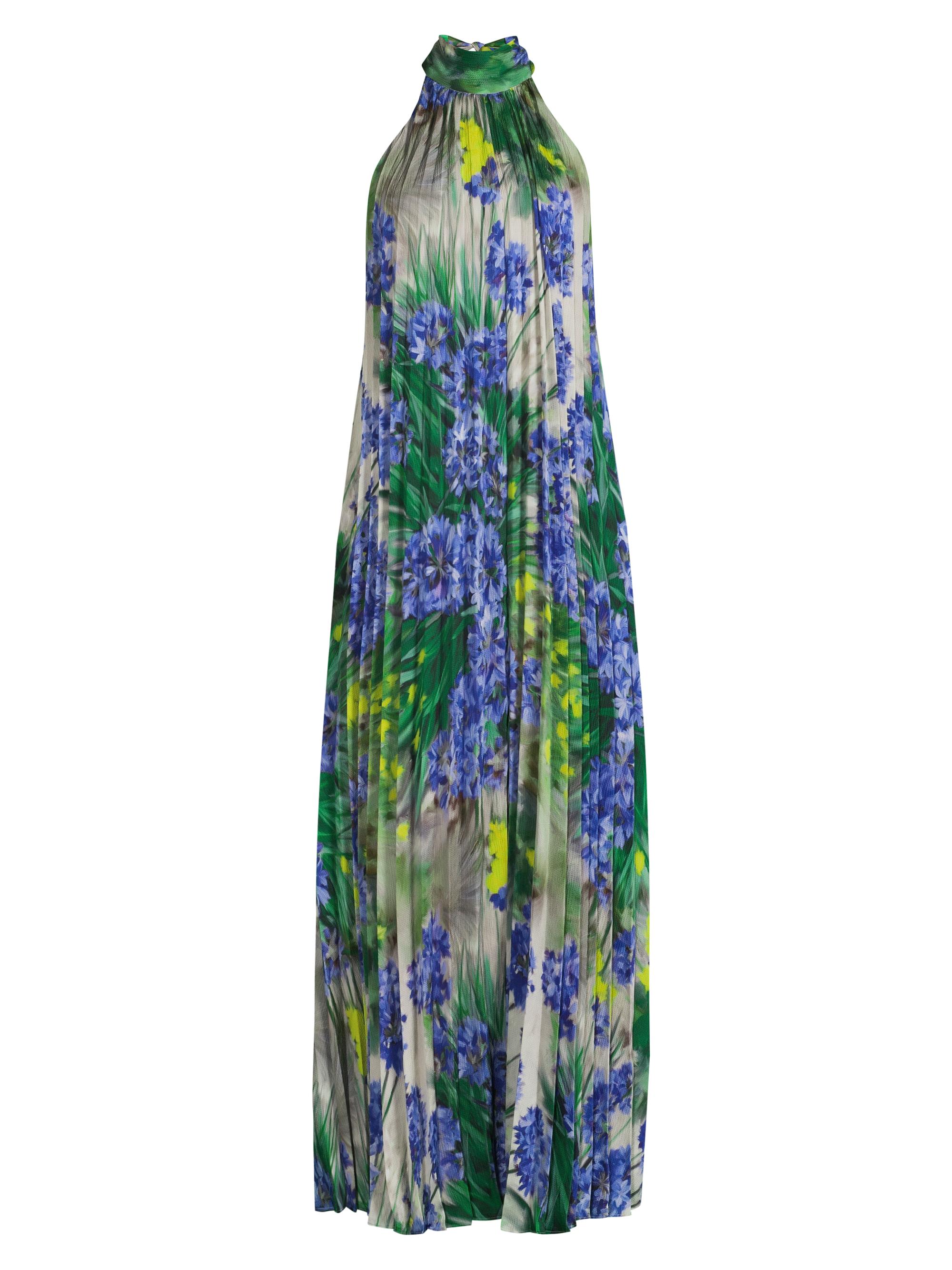 Ungaro Women's Naomi Floral Pleated Halter Gown - Iris Multi