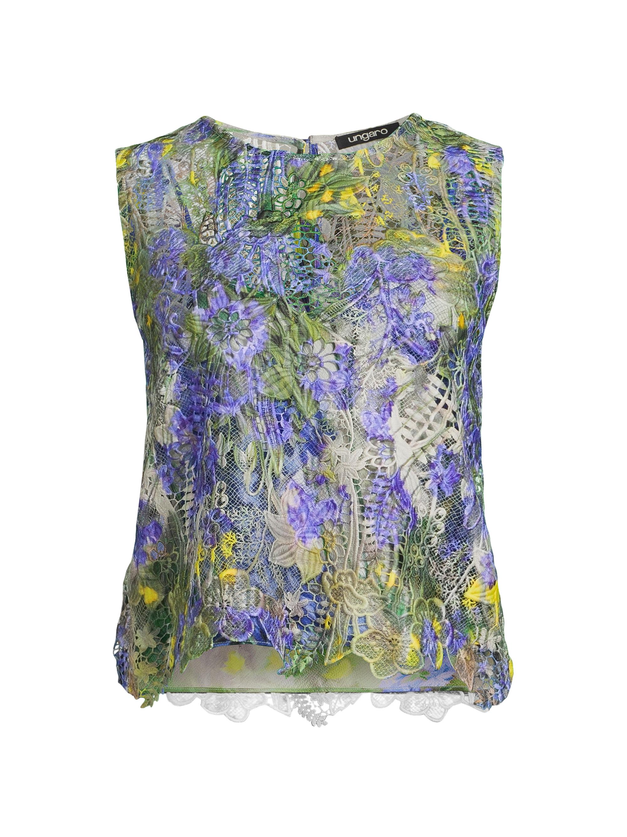 Ungaro Women's Charli Floral Lace Sleeveless Blouse - Iris Multi