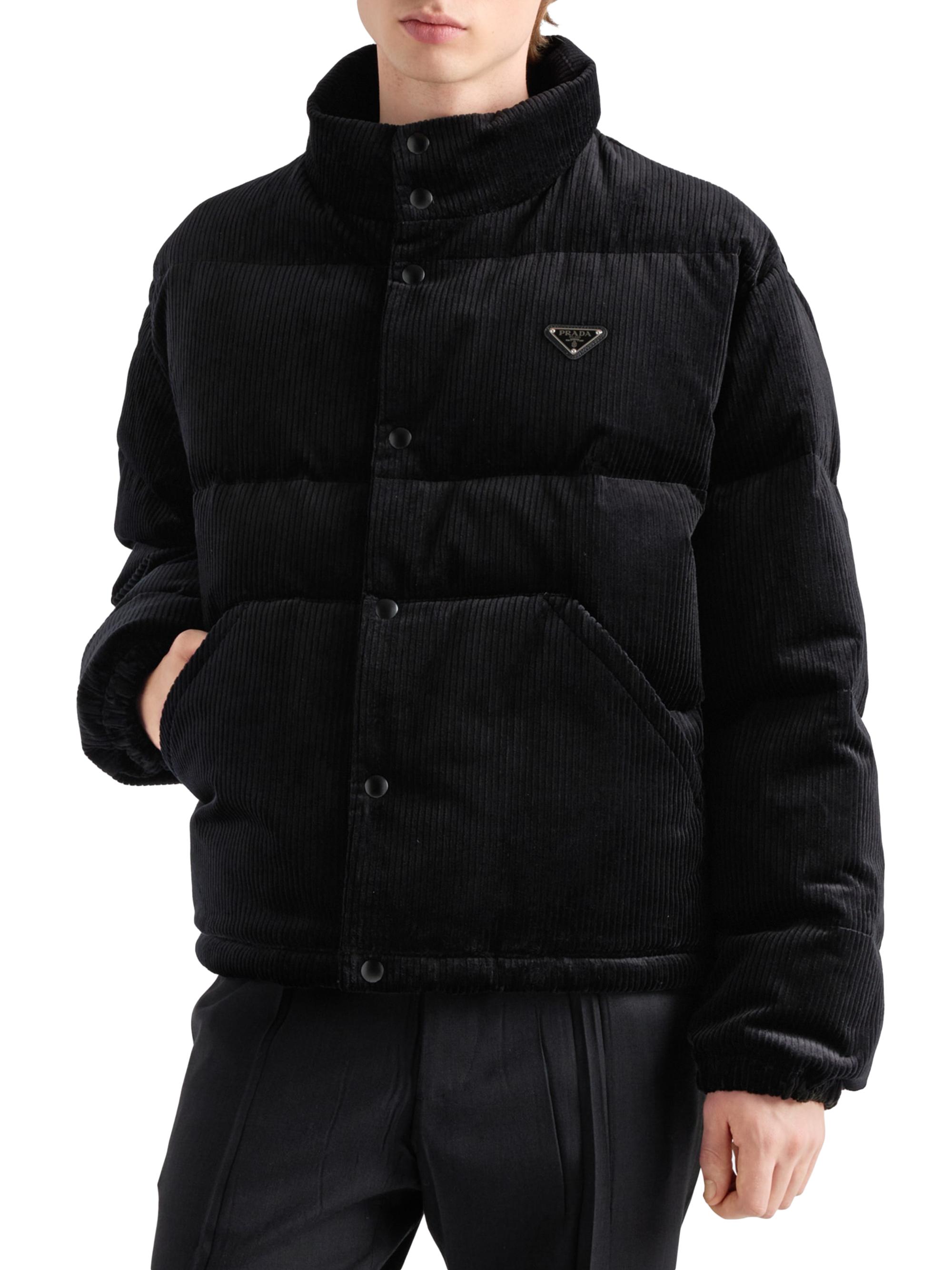 Prada Cropped Corduroy Down Jacket | Saks Fifth Avenue