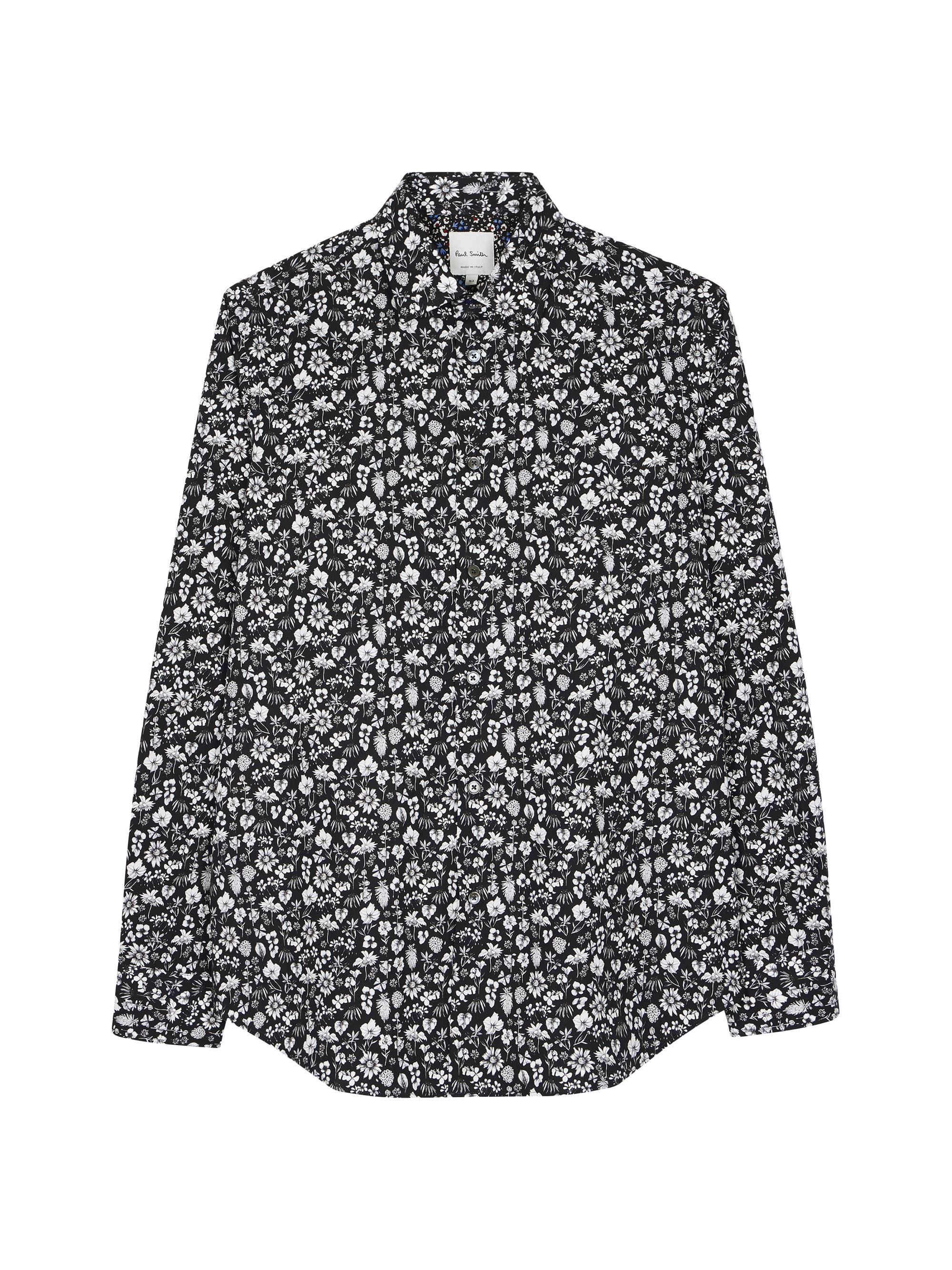 Paul Smith Men's Tailored-Fit Floral Shirt - Black