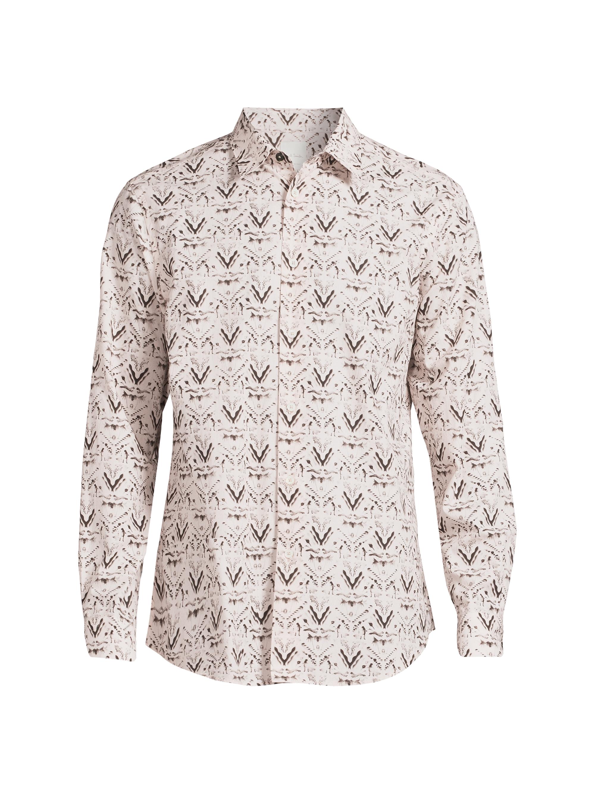 Paul Smith Men's Printed Regular Fit Shirt - Beige
