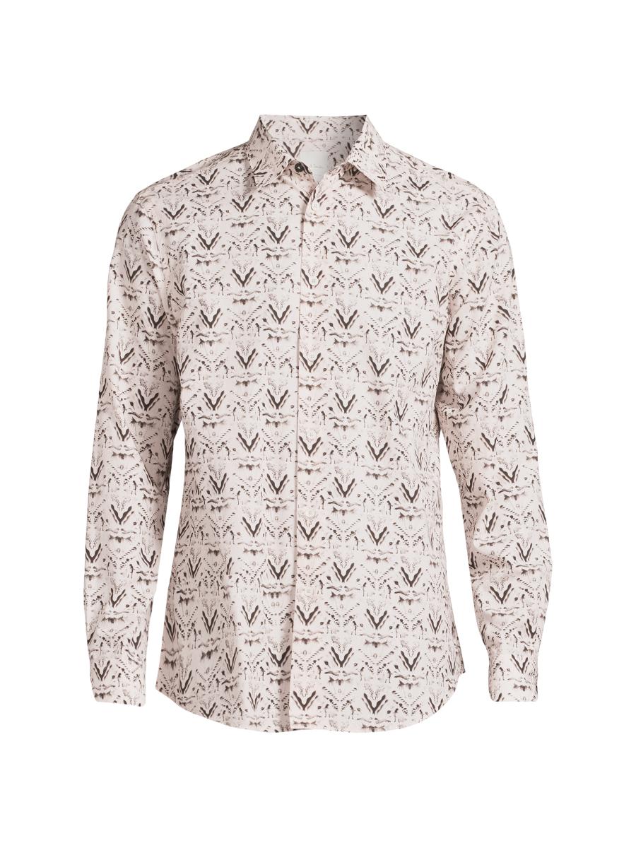 Paul Smith Patterned Long-sleeved Shirt In Multi
