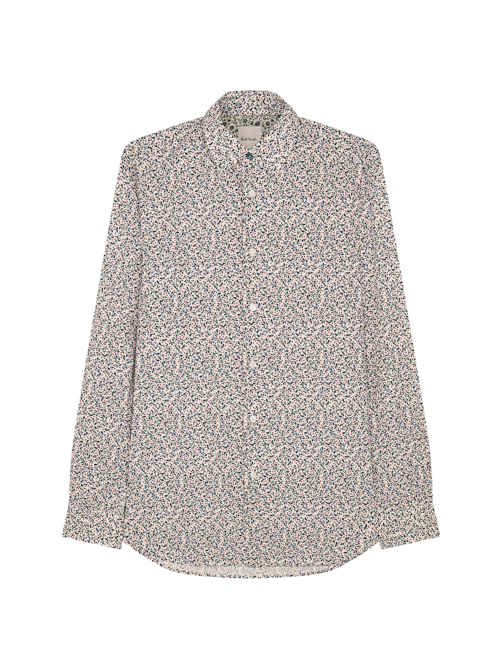 Paul Smith Men's Printed Tailored-Fit Shirt - Whitemulti