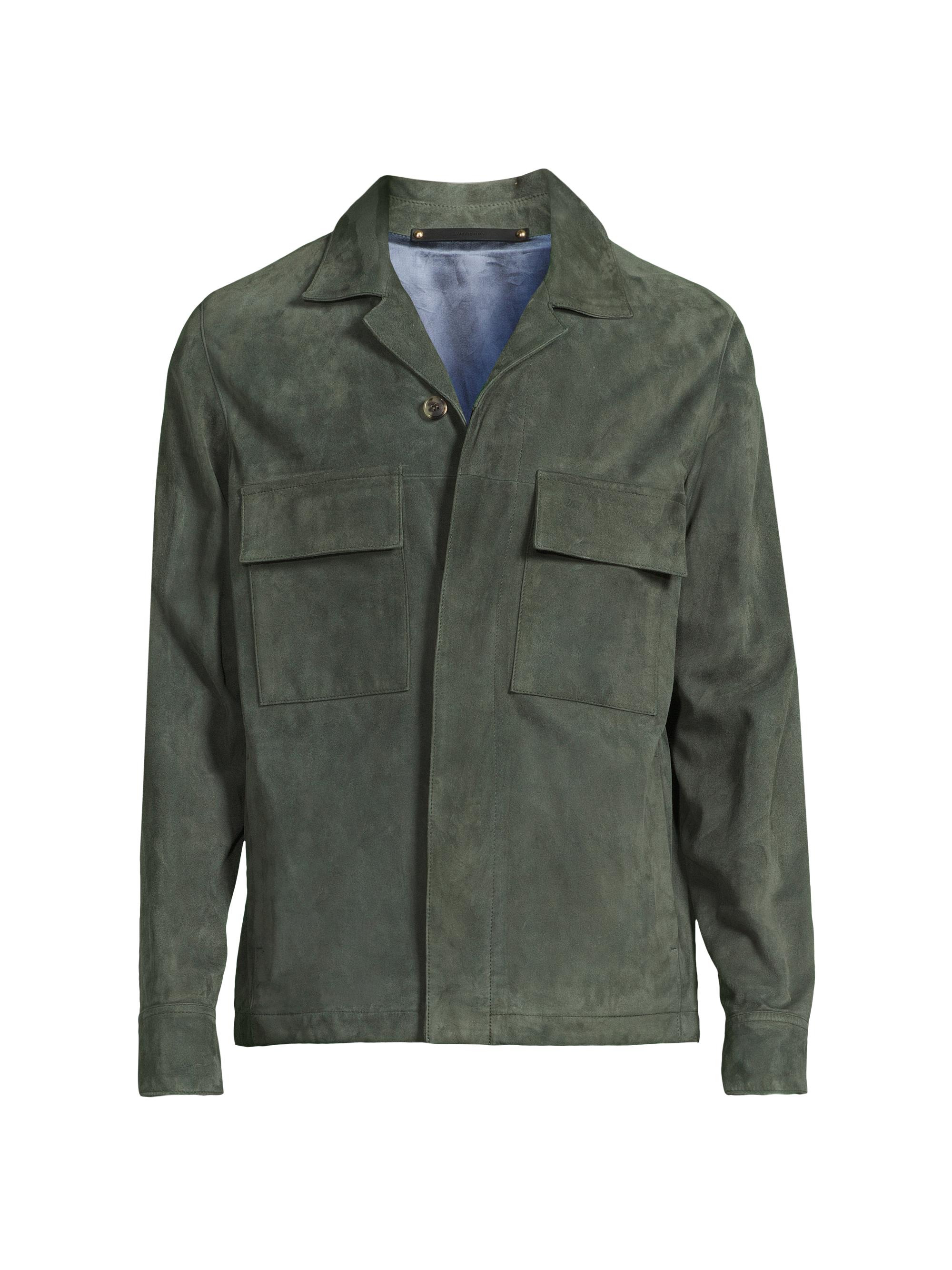 Paul Smith Men's Casual Fit Suede Jacket - Pastel Green