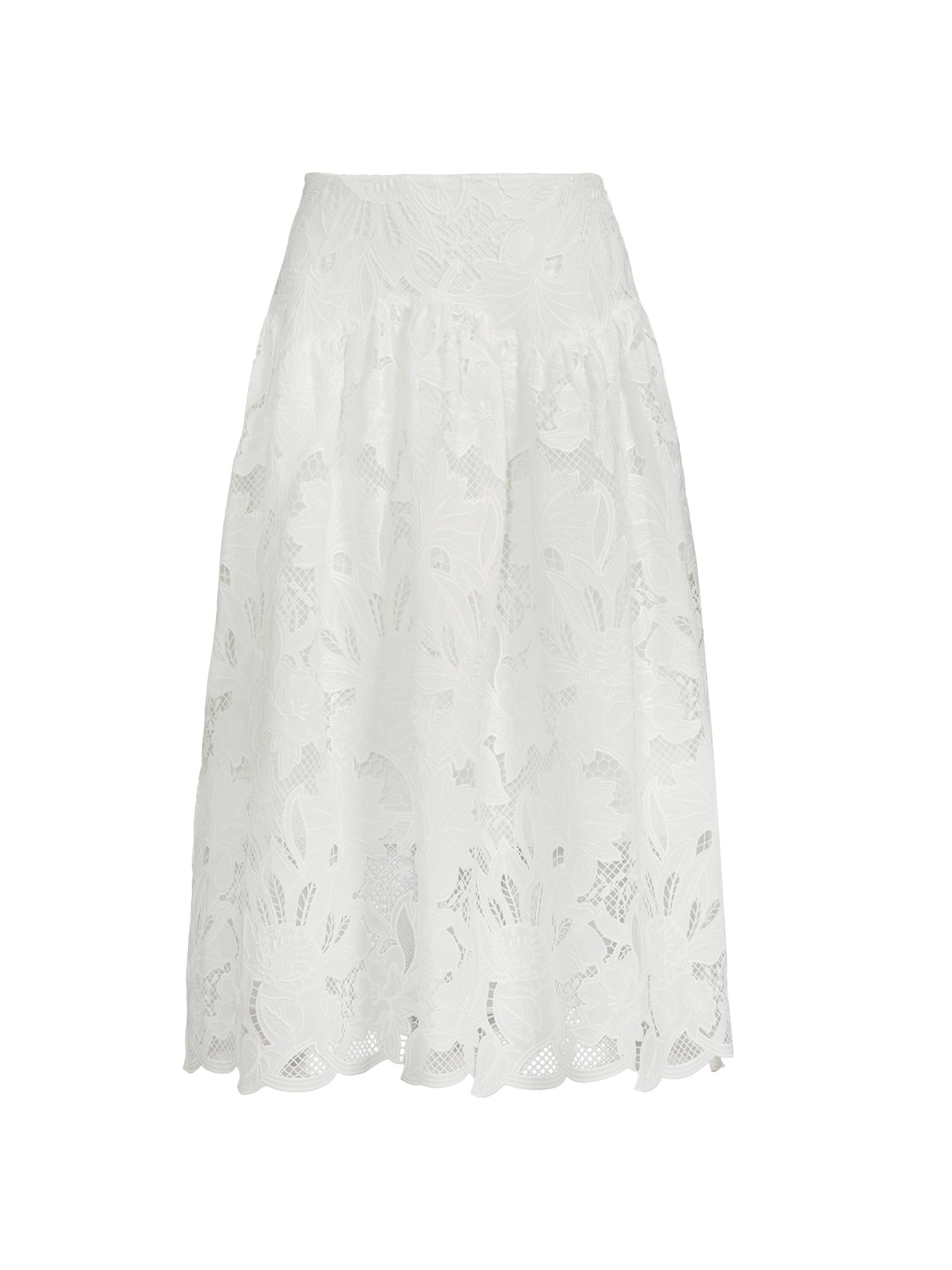 Ungaro Women's Roxie Lace Midi-Skirt - White