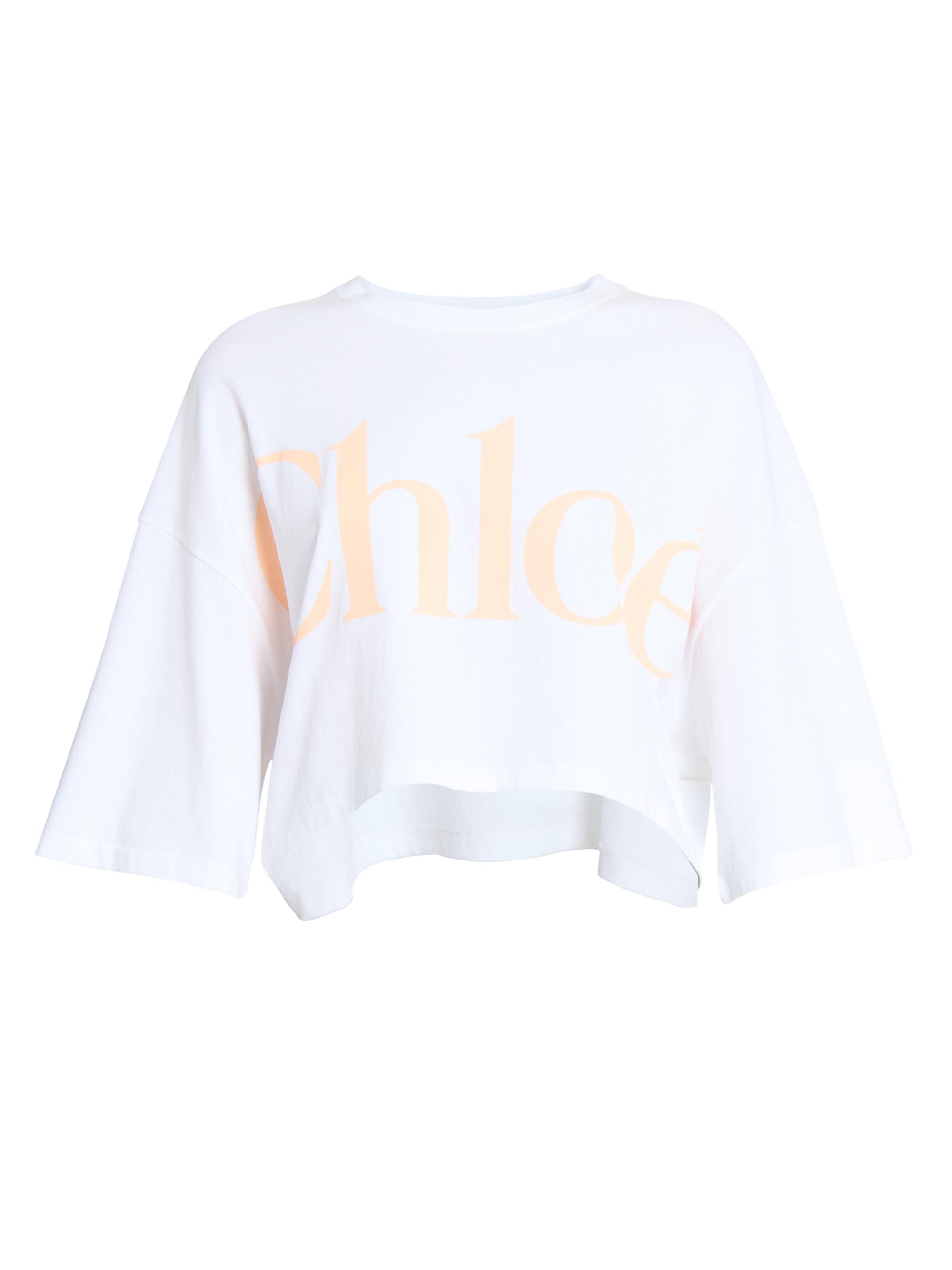 Chloé Women's Logo Cotton Crop T-Shirt - White