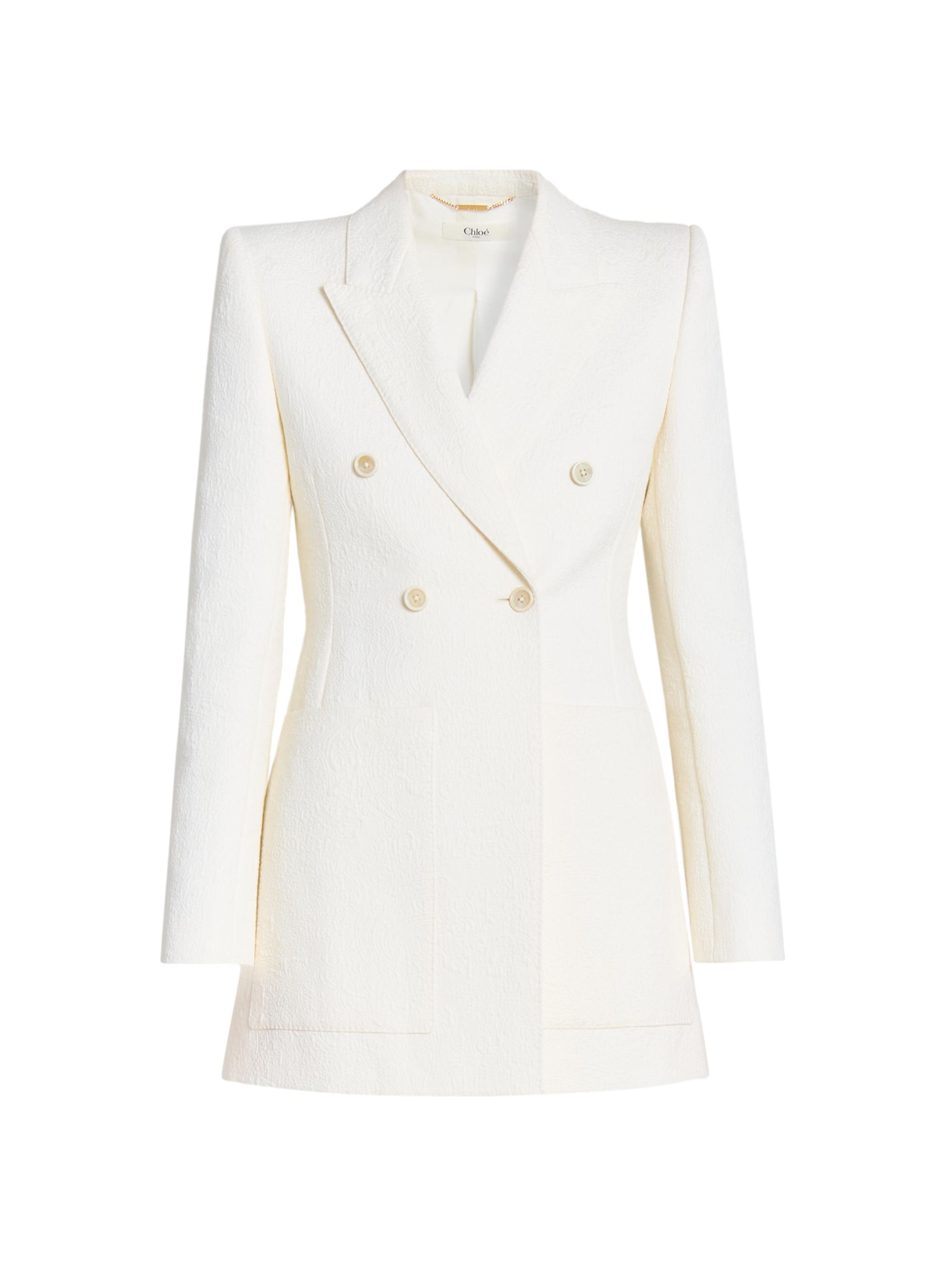 Chloé Women's Jacquard Cotton-Blend Blazer - Coconut Milk