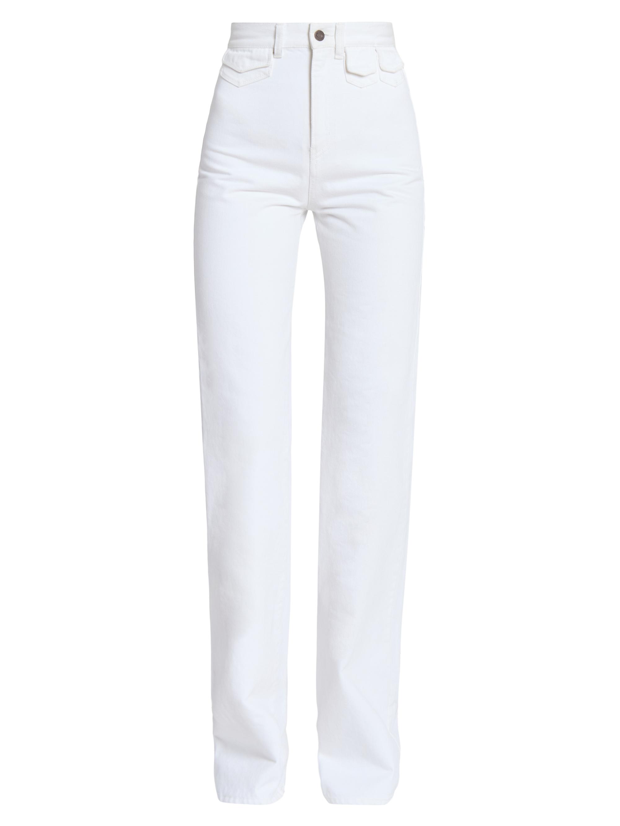 Chloé Women's Twill Cotton Slim-Fit Jeans - White