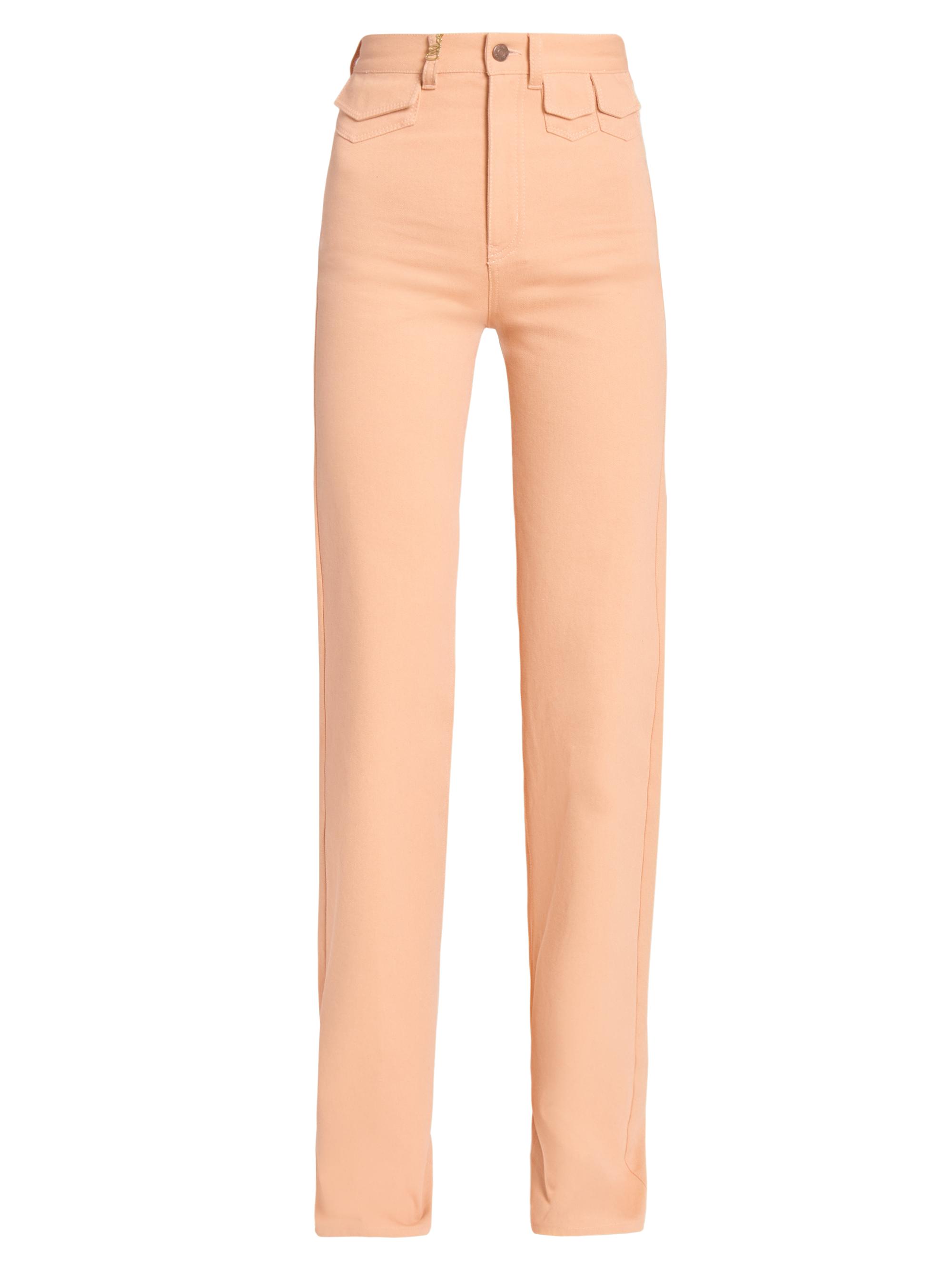 Chloé Women's Twill Cotton Slim-Fit Pants - Almond Cream