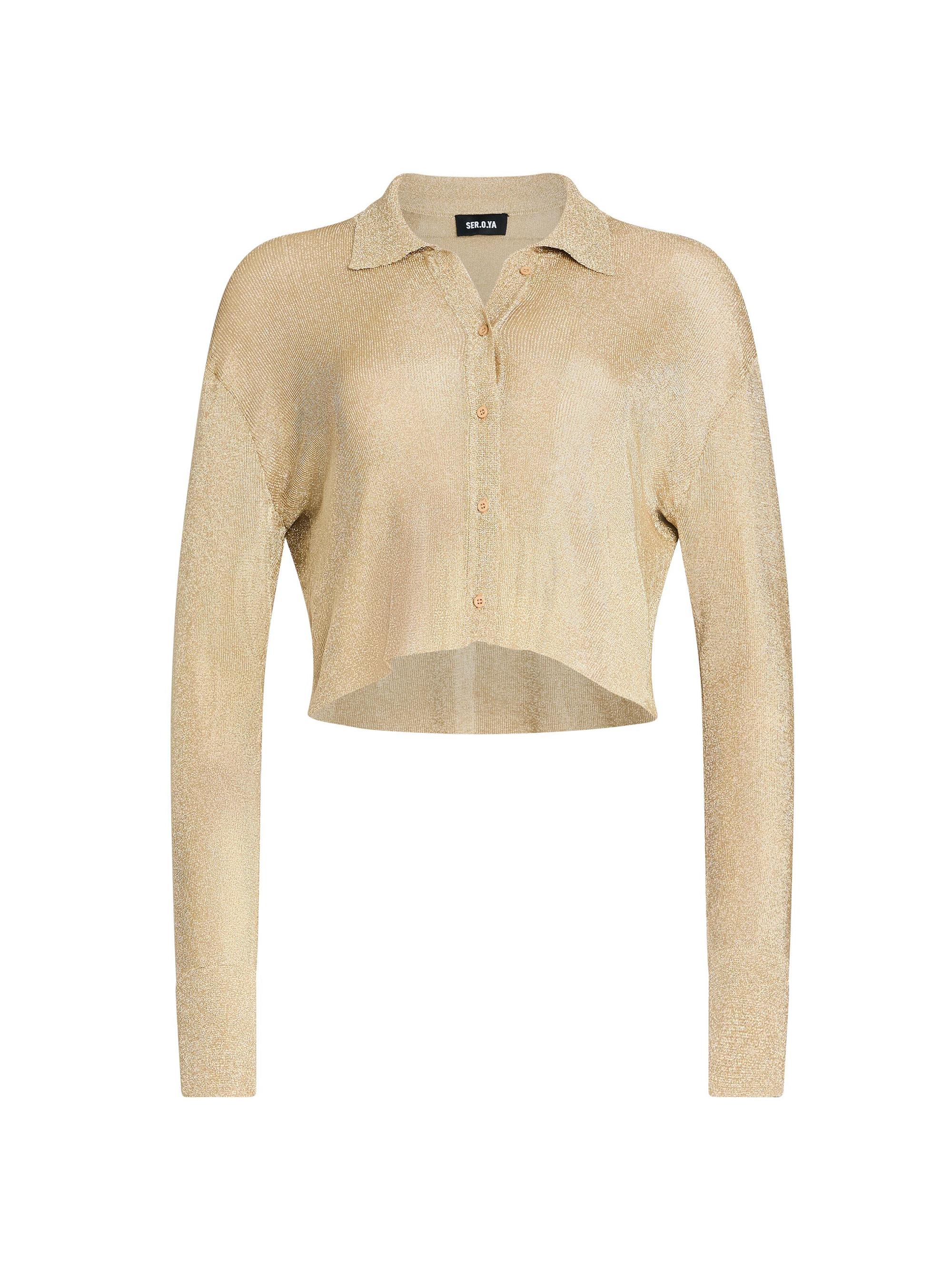 Ser.o.ya Women's Jessa Metallic Knit Top - Gold