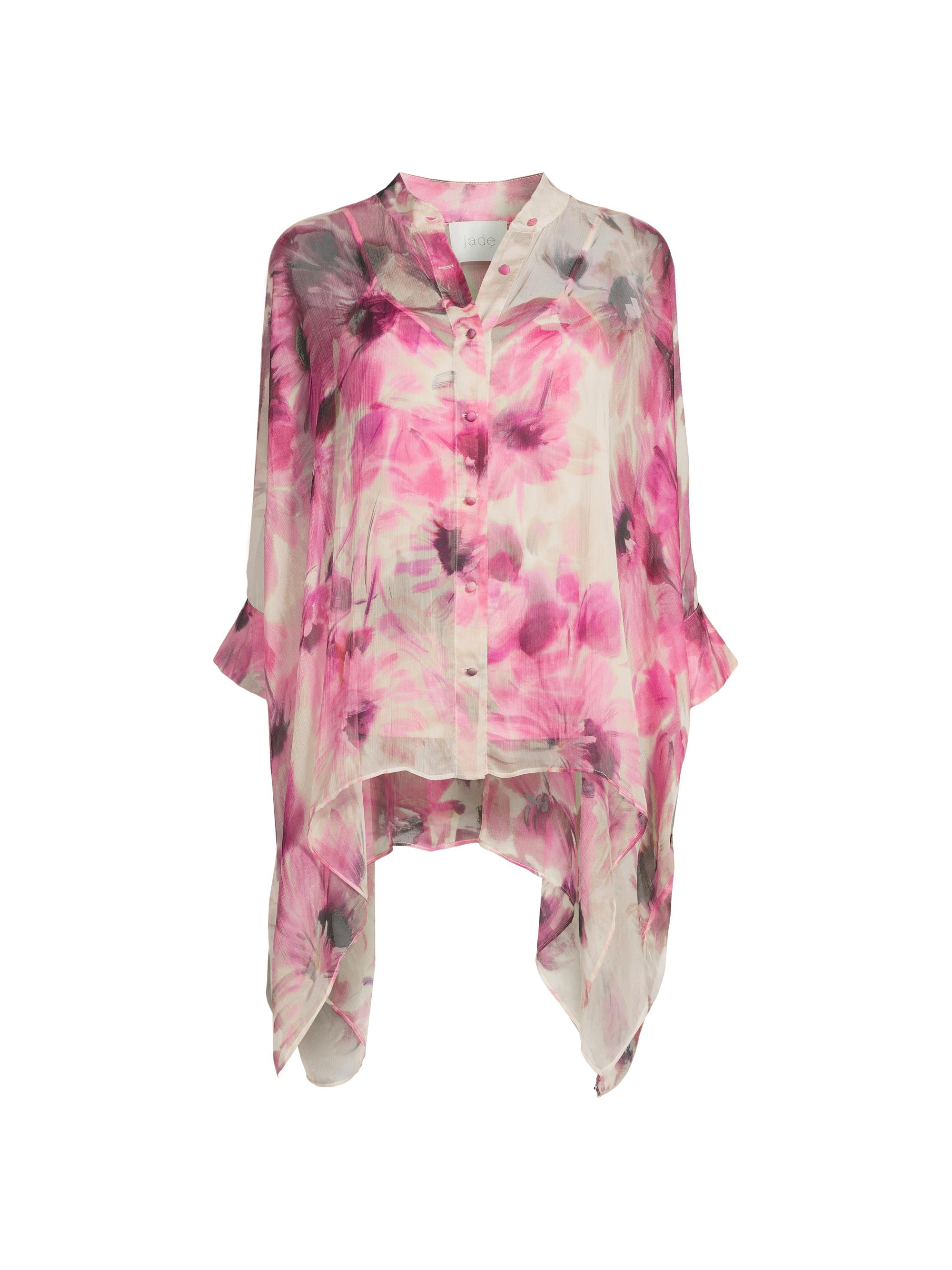 Johnny Was Women's Katia Floral Silk Handkerchief Blouse - Auroria