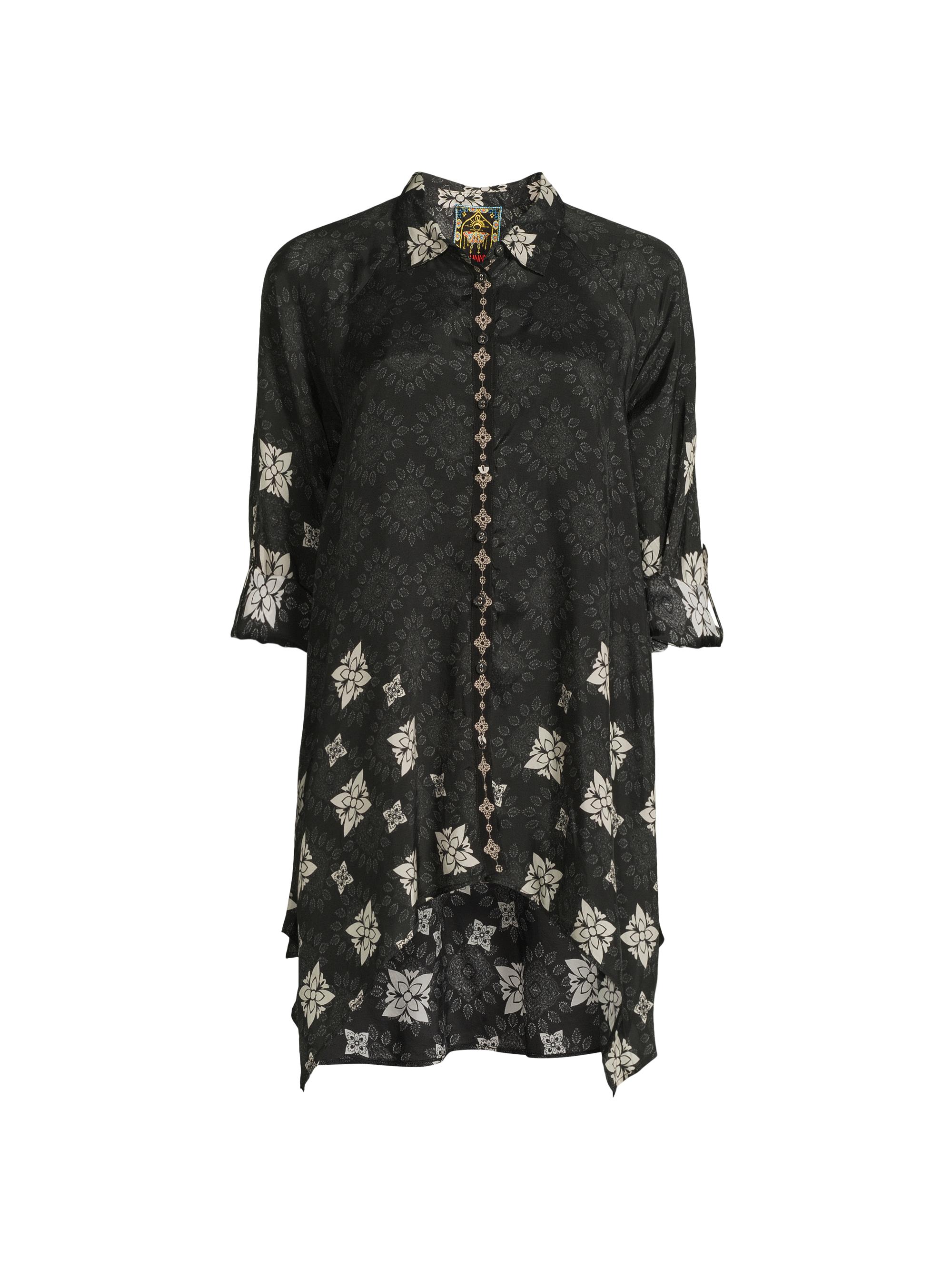 Johnny Was Women's Gemi Geometric Print Button-Front Tunic - Myna Scarf