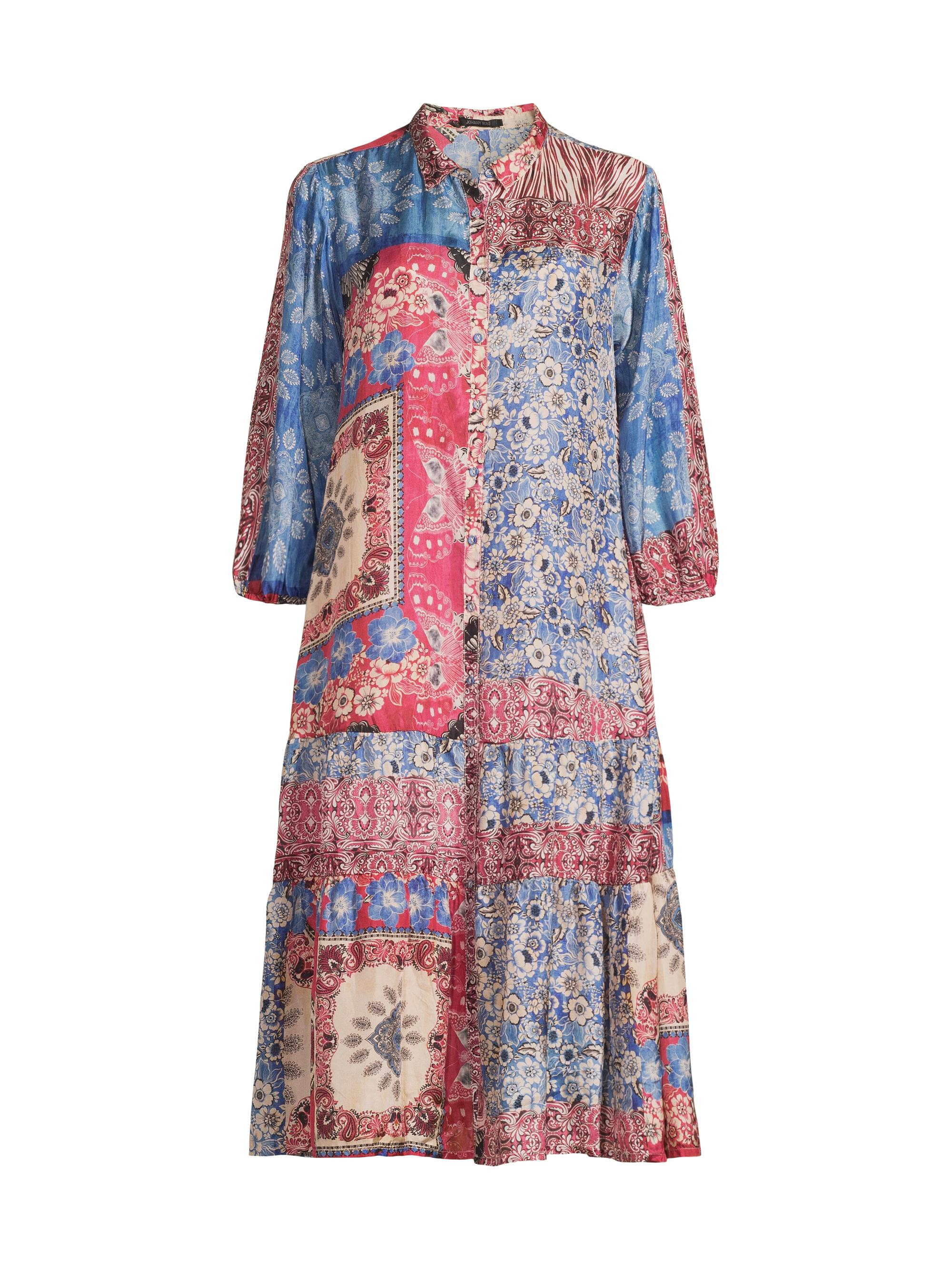 Johnny Was Women's Cornelia Floral Silk Midi-Shirtdress - Maybourn Scarf