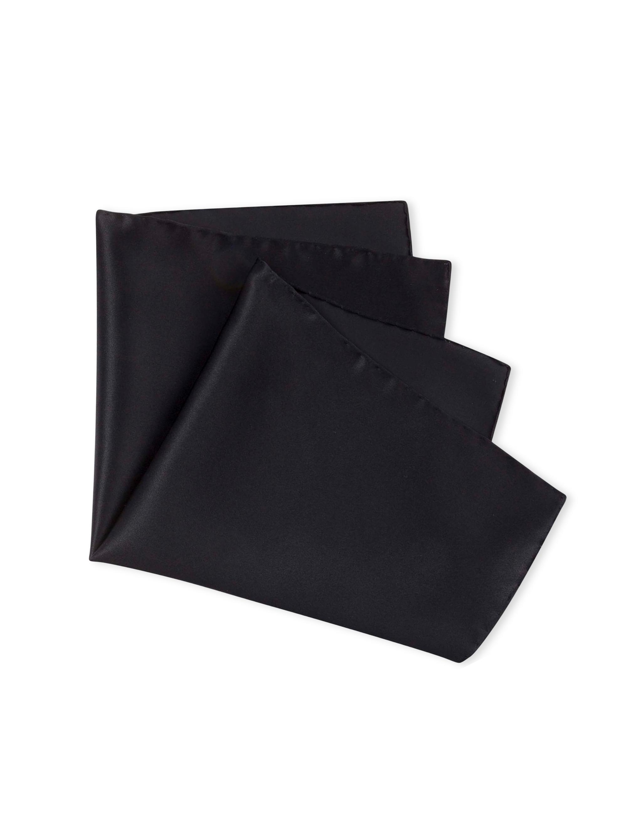 Stefano Ricci Men's Lux Silk Pocket Square - Black | Thumbnail 4