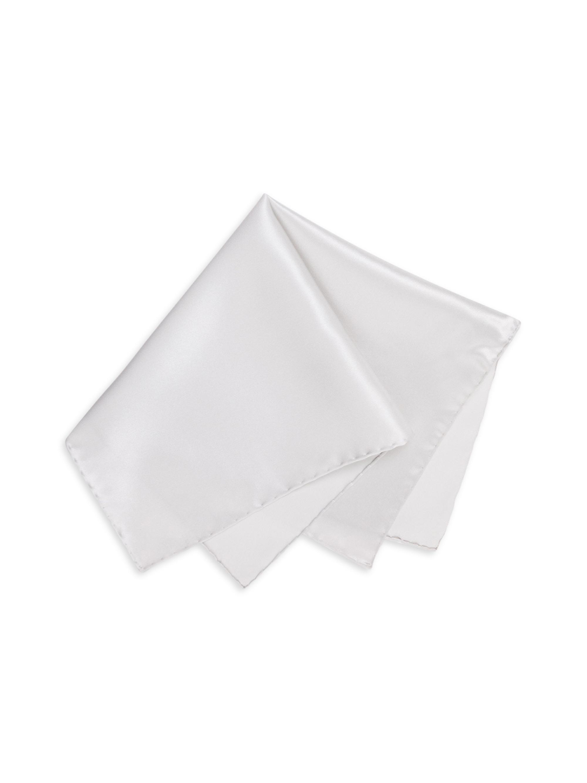Stefano Ricci Men's Lux Silk Pocket Square - White | Thumbnail 4