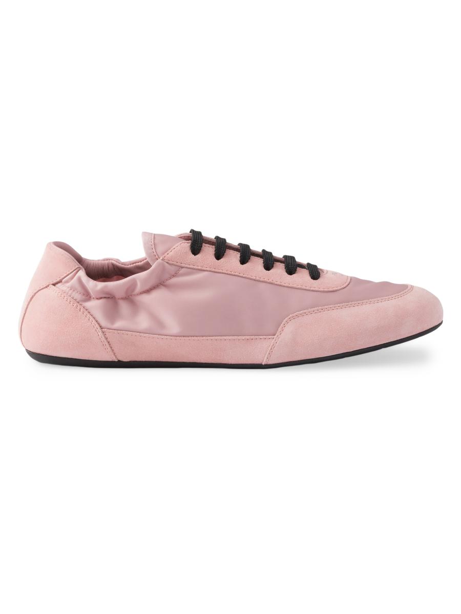 スニーカー PRADA PINK RE-NYLON AND SUEDE COLLAPSE SNEAKERS Prada Collapse Sneakers | Pink | FARFETCH
