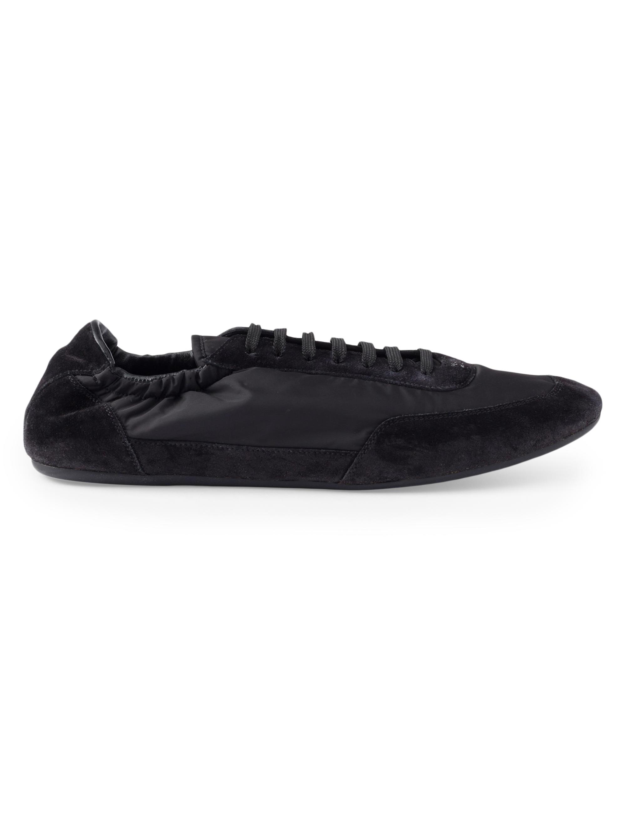 Prada Women's Collapse Re-Nylon and Suede Sneakers - Black
